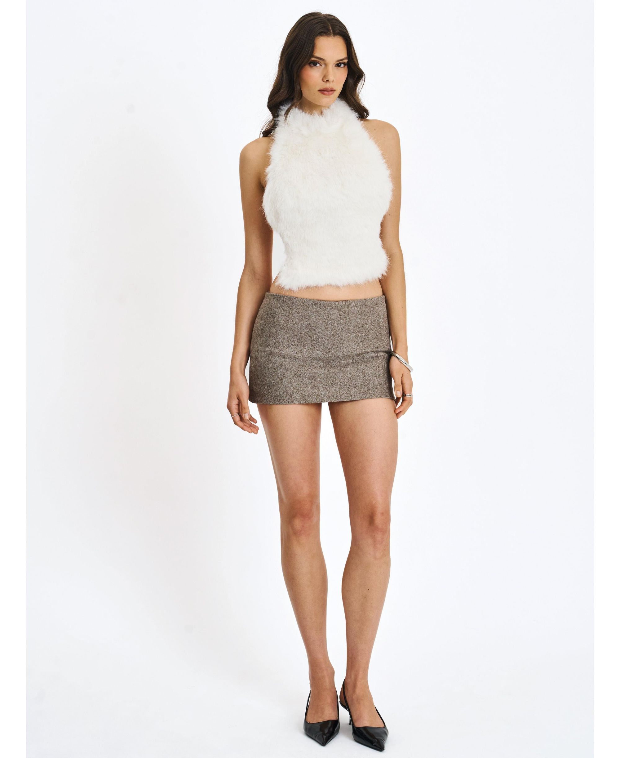 Oona Backless Contoured Fur Halter Top — Image 5