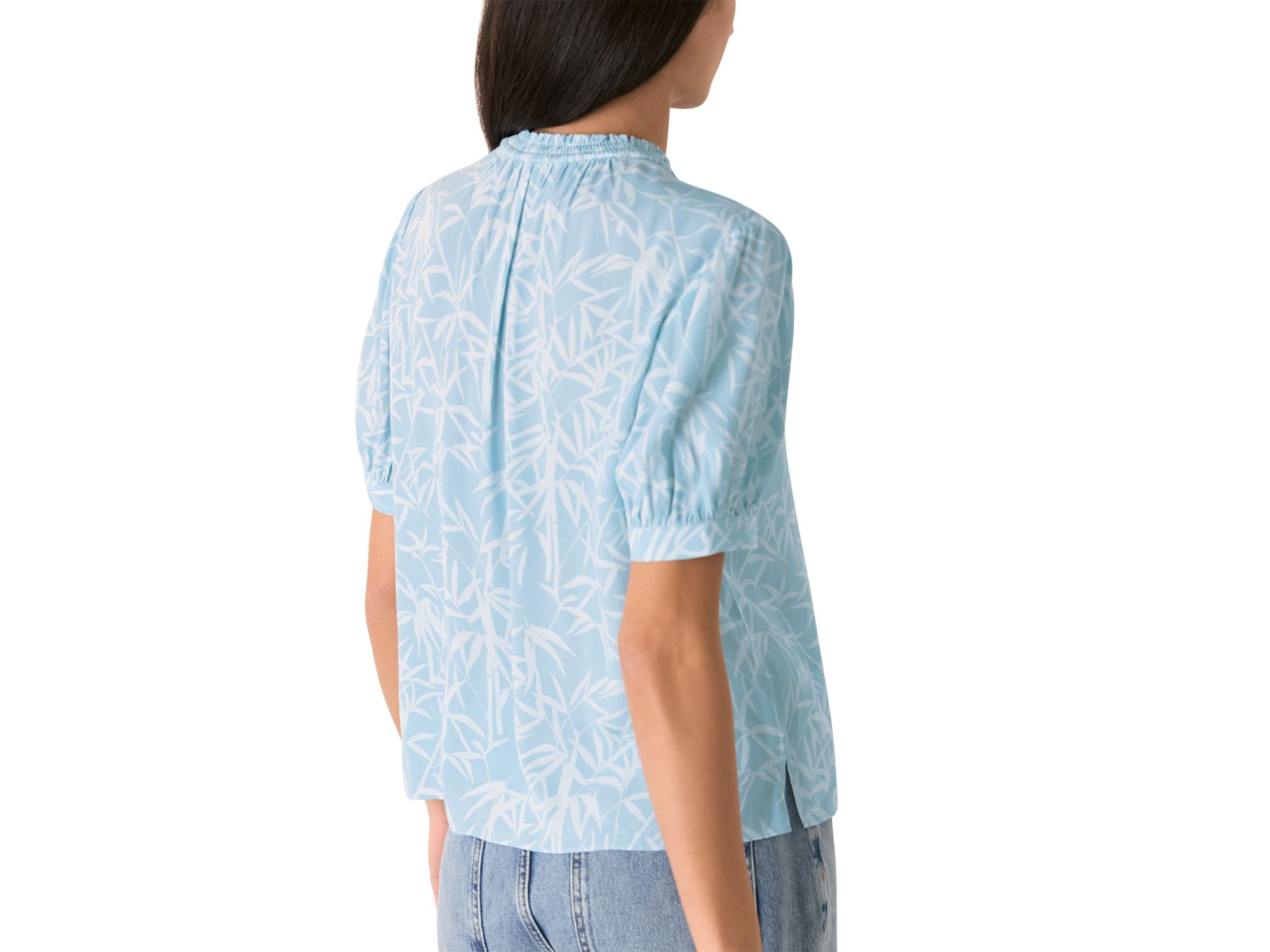 Leaves Tie Neck Blouse — Image 4