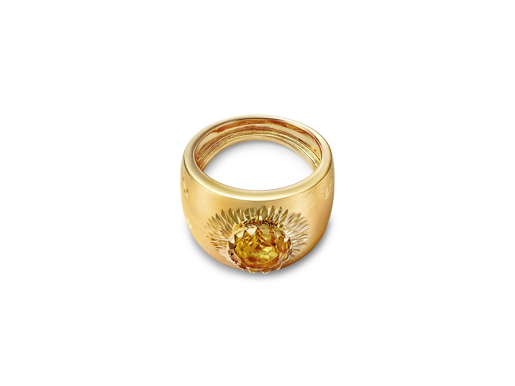Citrine Statement Ring in 14K Yellow Gold — Image 3