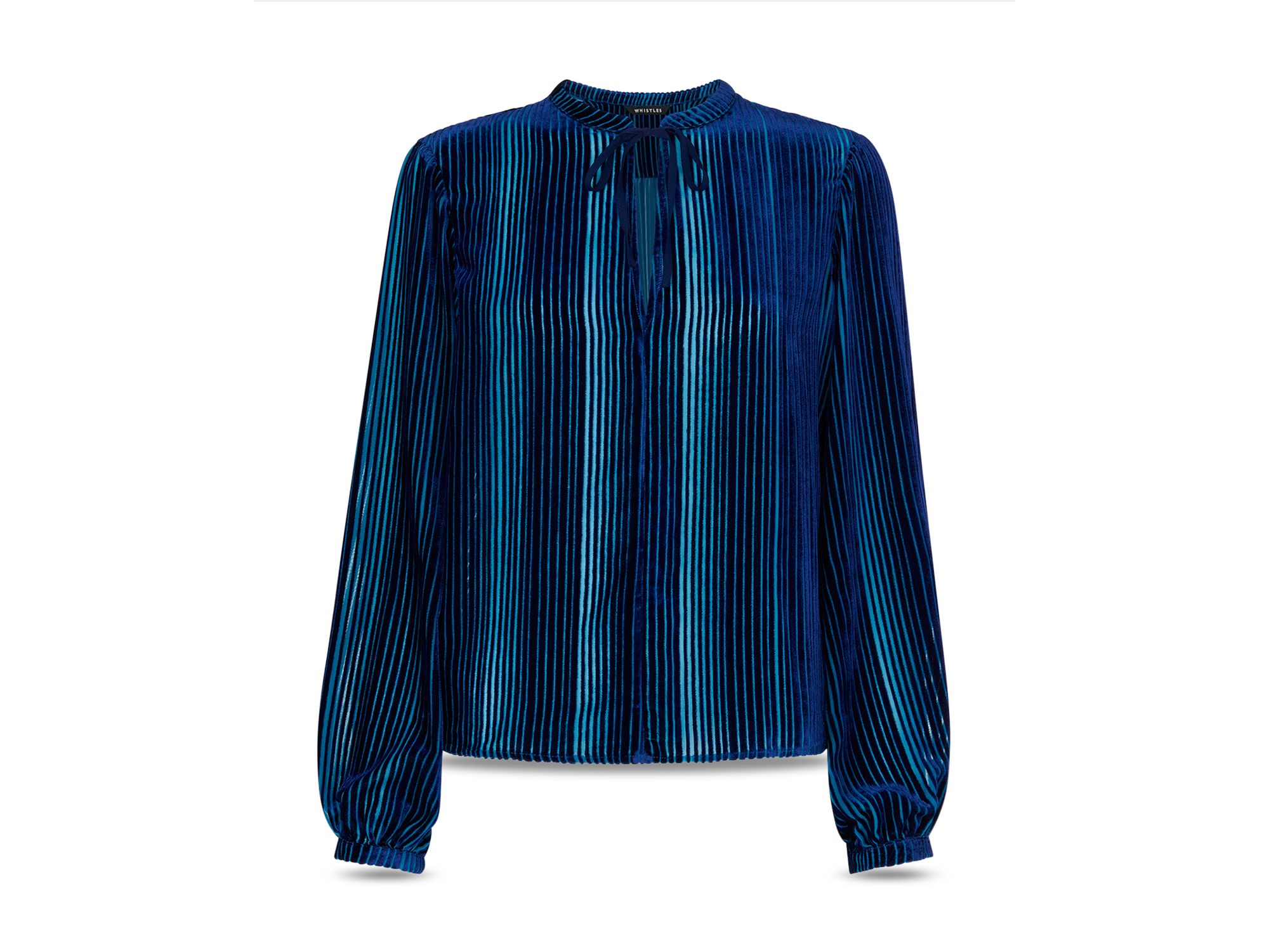 Devore Velvet Stripe Blouse — Image 3