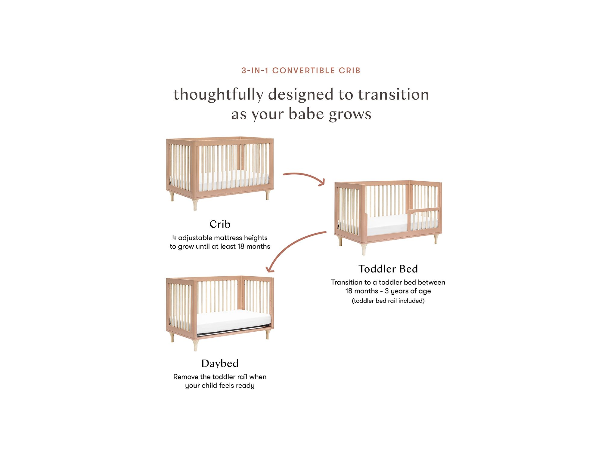 Lolly 3-in-1 Convertible Crib with Toddler Bed Conversion Kit — Image 11