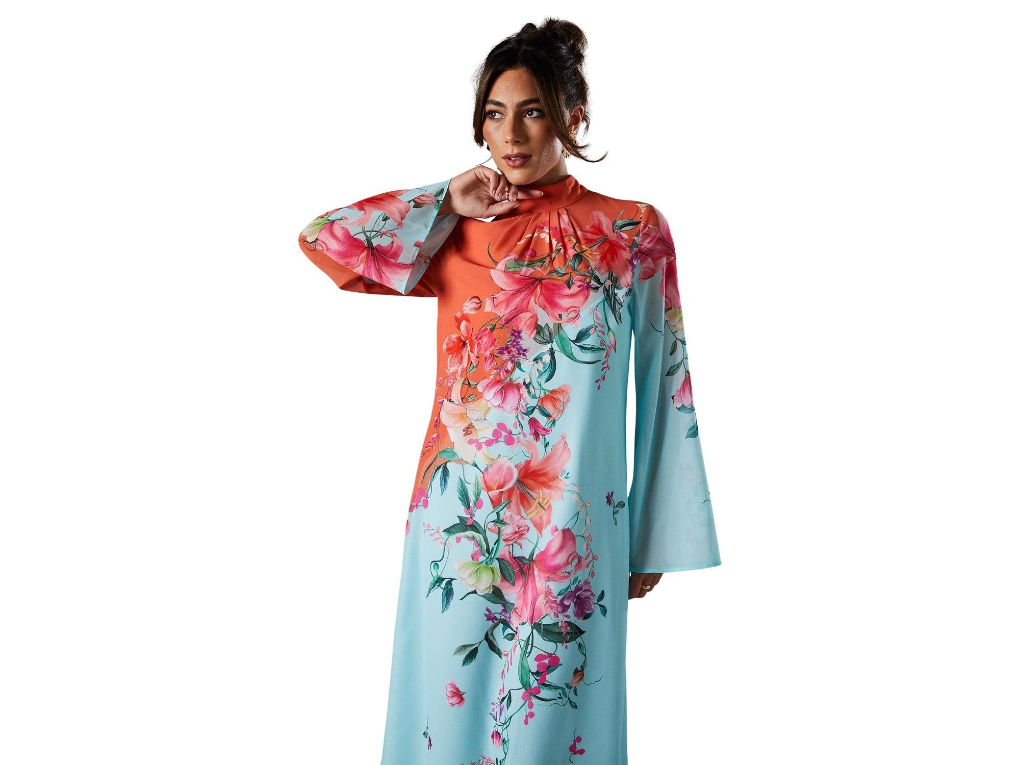 Printed Tie Back Column Maxi Dress — Image 3