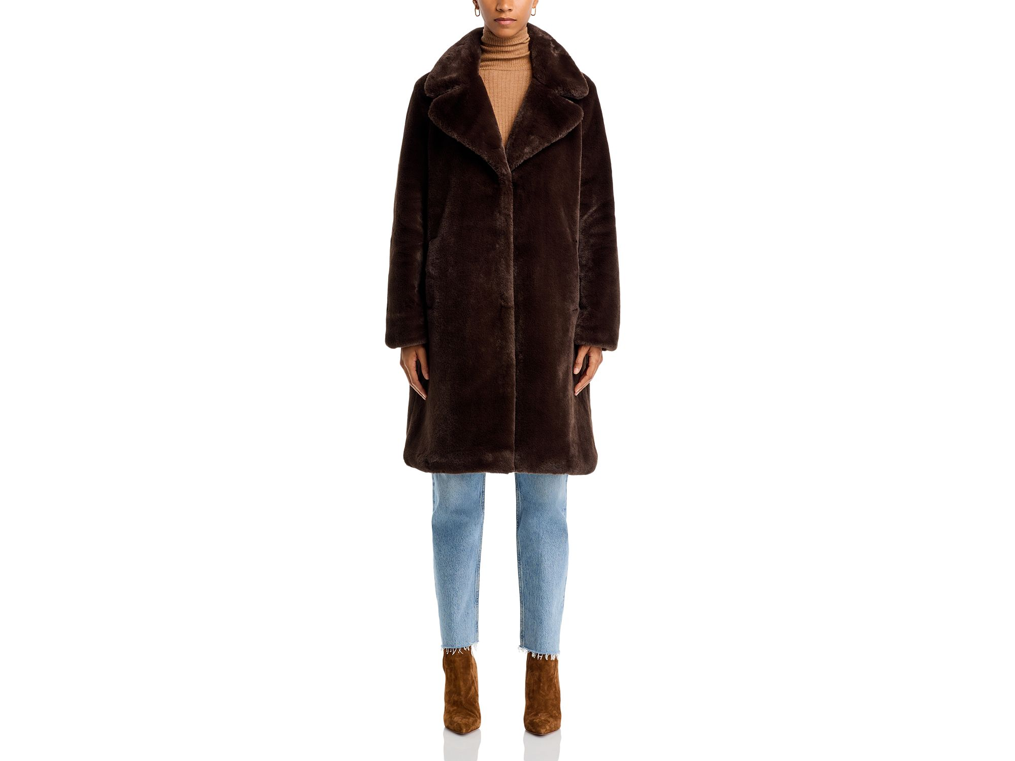 Faux-Fur Coat with Wide Lapels - Exclusive — Image 4