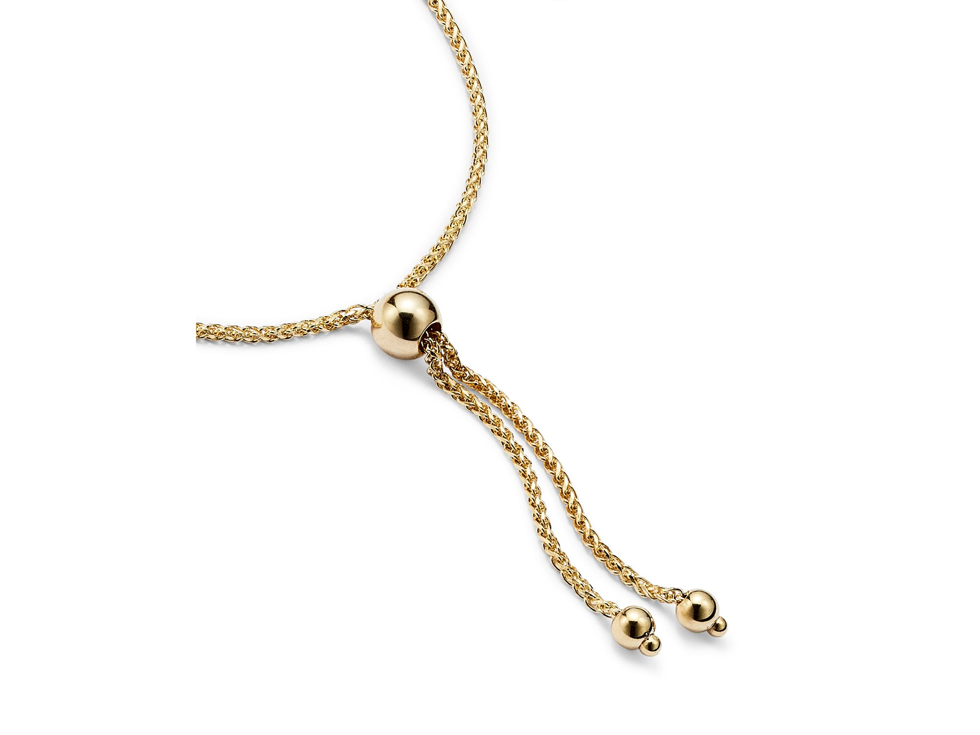 14K Yellow Gold Double Oval Wheat Chain Bracelet — Image 4