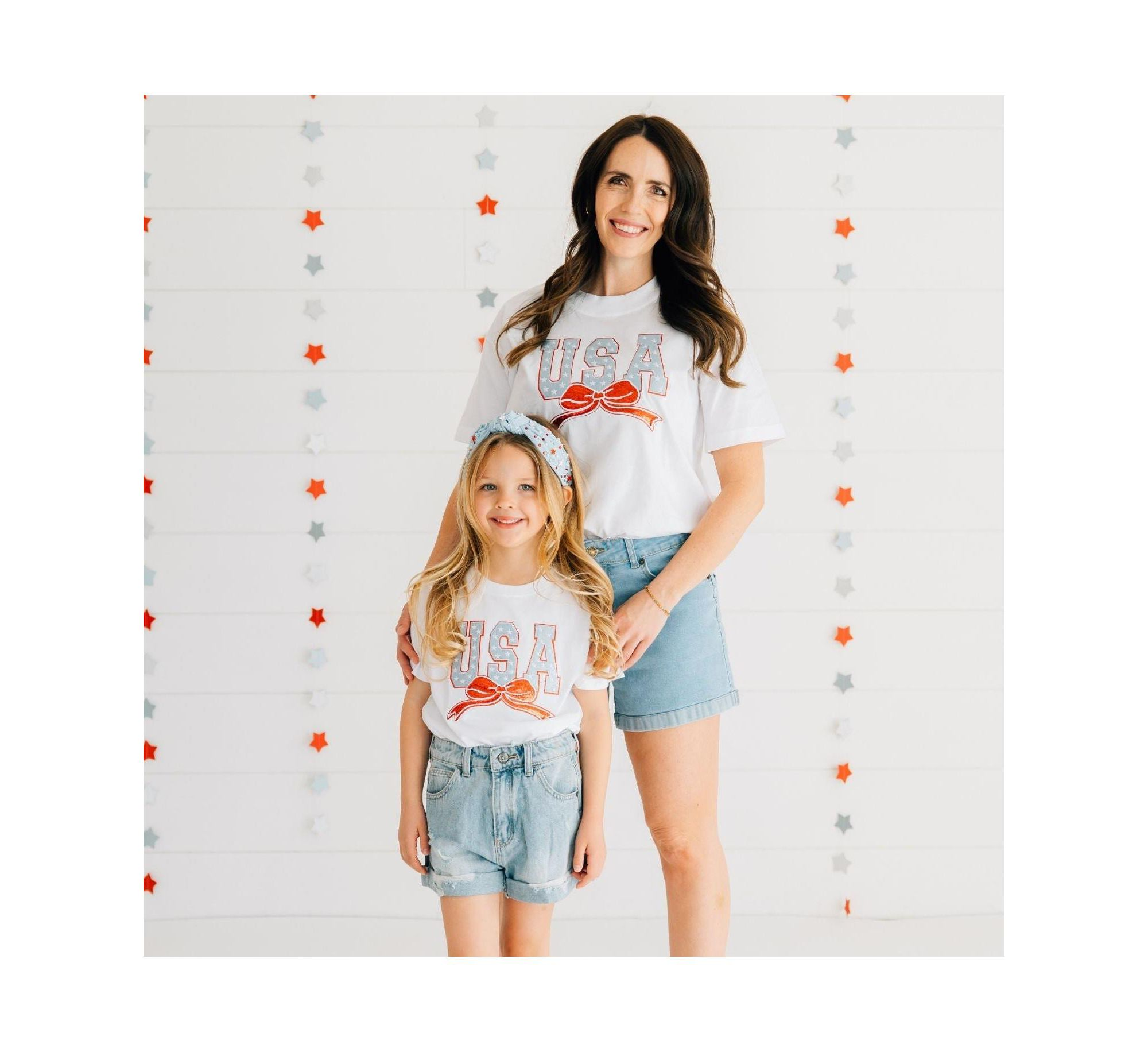 Girls' USA Stars & Bow Patch Short Sleeve T-Shirt - Big Kid — Image 4