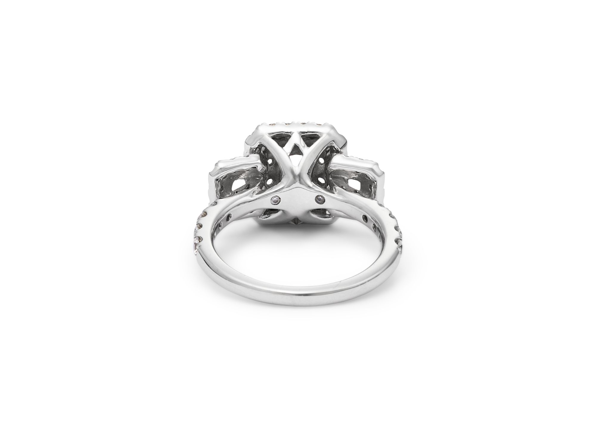 Diamond Octagon & Round Halo Engagement Ring in 14K White Gold, 2.5 ct. t.w — Image 4