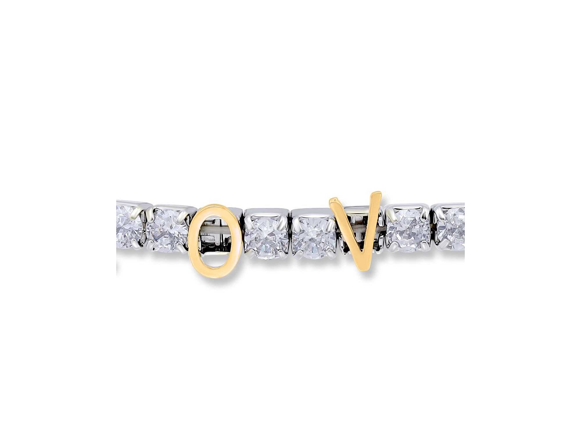 LOVE Cubic Zirconia Stretch Bracelet - Exclusive — Image 3