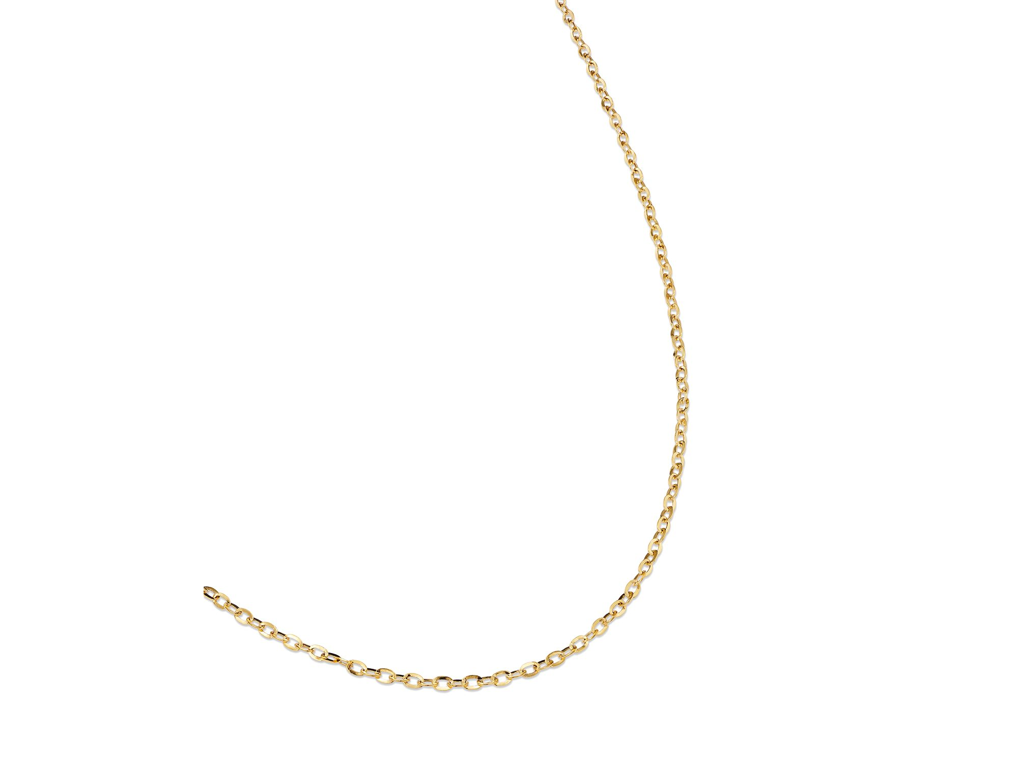 Flat Rolo Link Chain Necklace in 14k Yellow Gold — Image 4