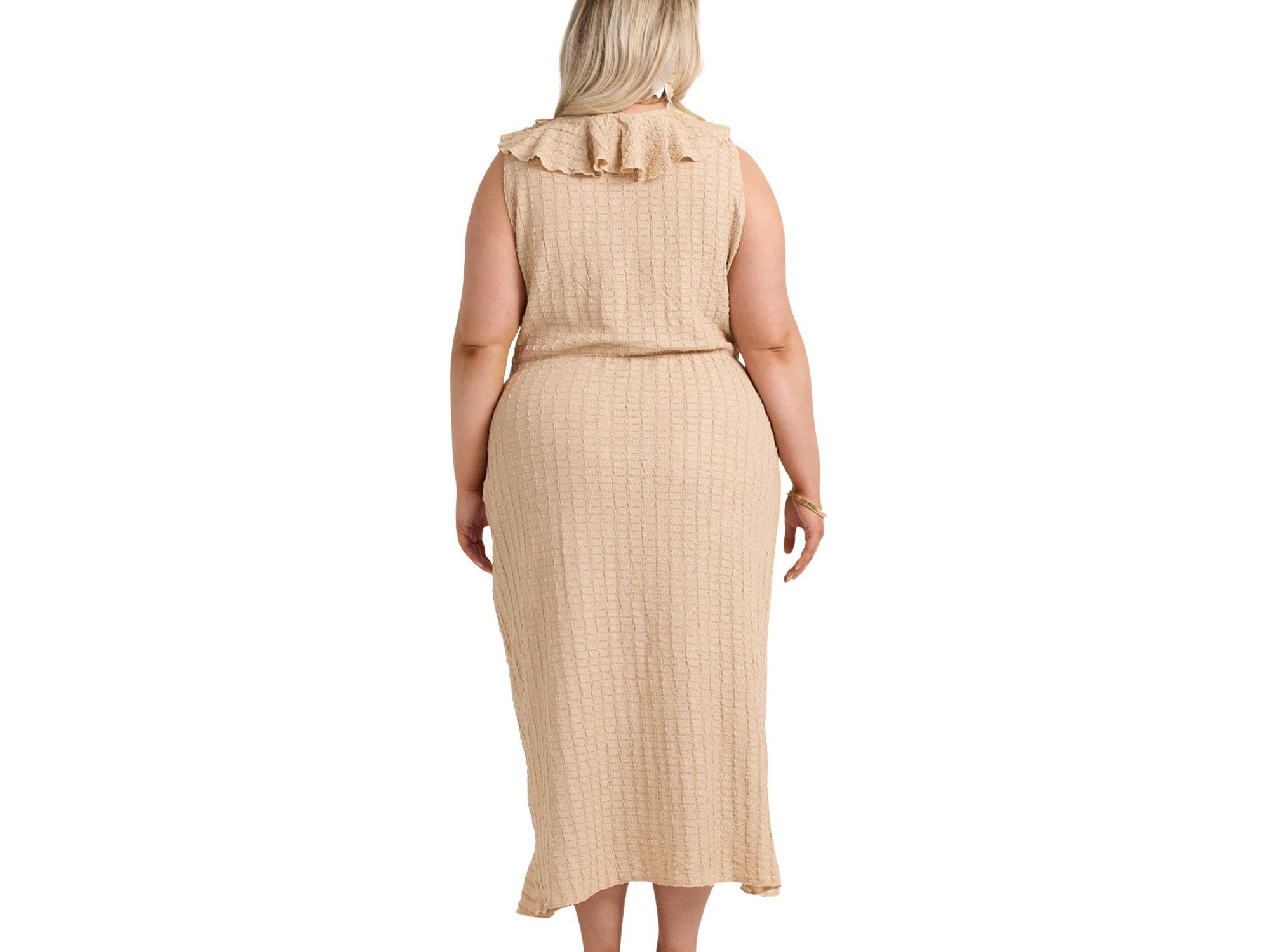 Ruffle Wrap Sleeveless Midi Dress — Image 4