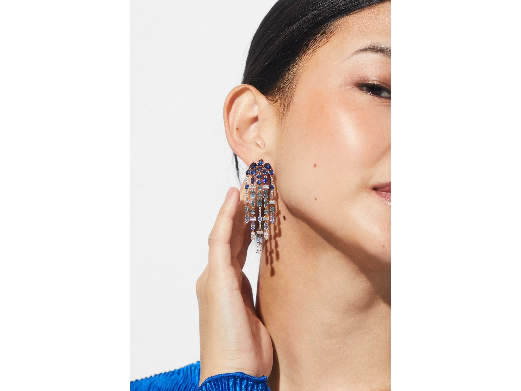 Rockstars Mixed Cubic Zirconia Chandelier Earrings — Image 3