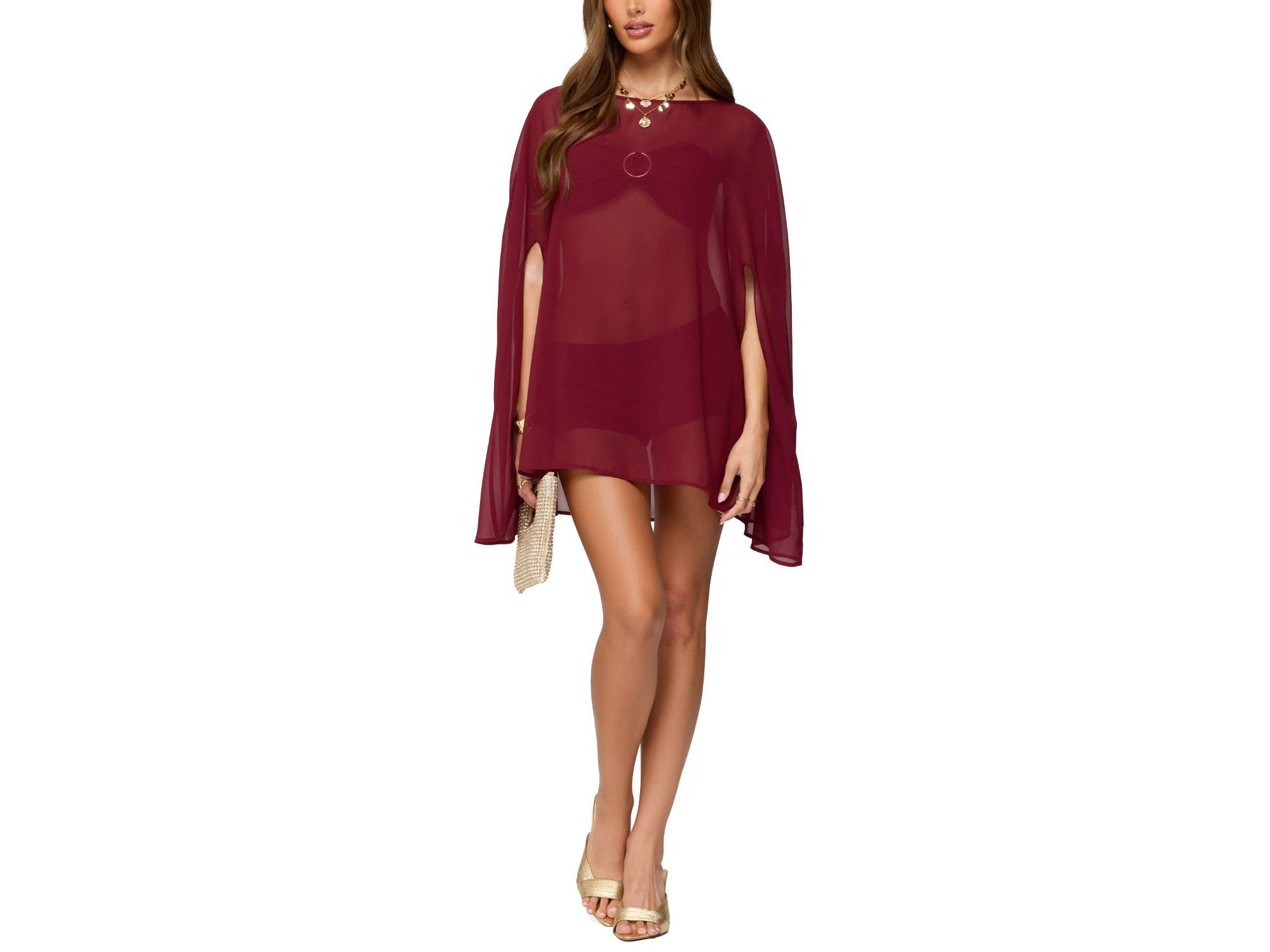 Mckenzie Sheer Chiffon Poncho — Image 5