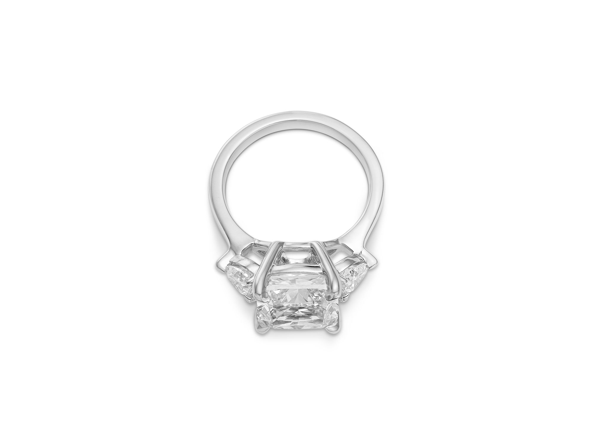 Certified Lab Grown Cushion Cut Diamond Engagement Ring in 18K White Gold, 5.6 tcw — Image 3