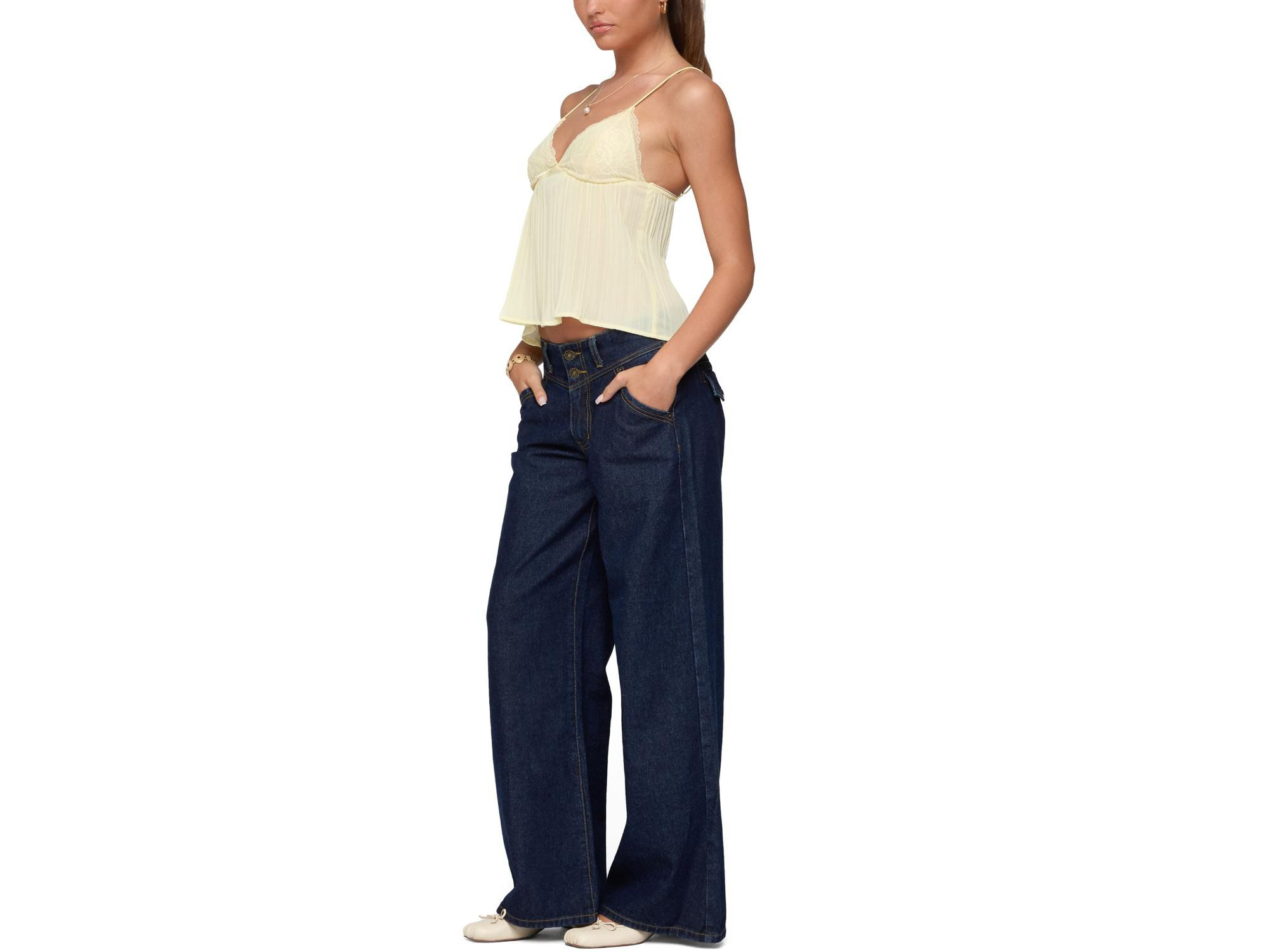Meredith Low Rise Dark Rinse Wash Jeans — Image 3