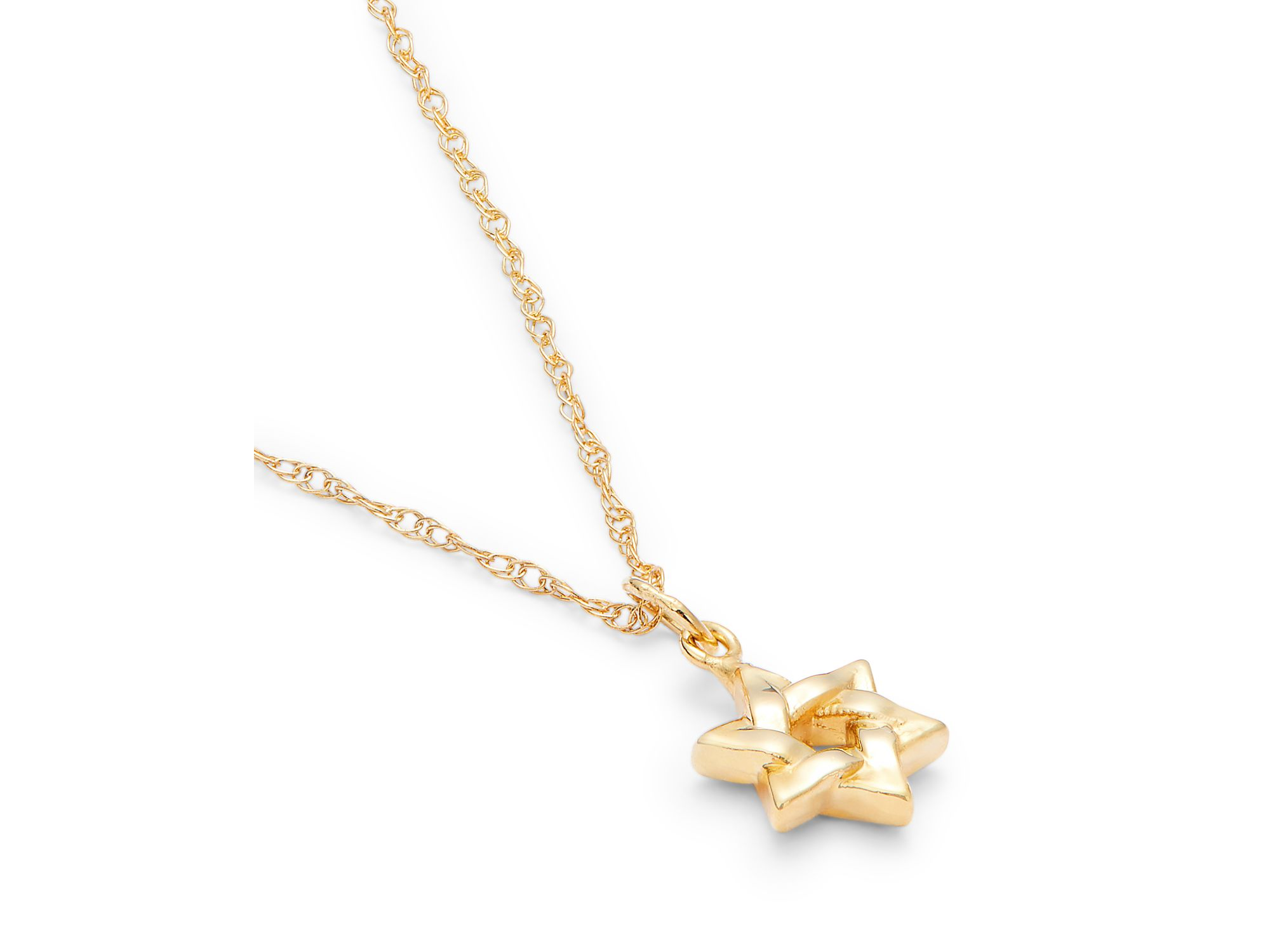 Star of David Pendant Necklace in 14K Yellow Gold, 18" — Image 3