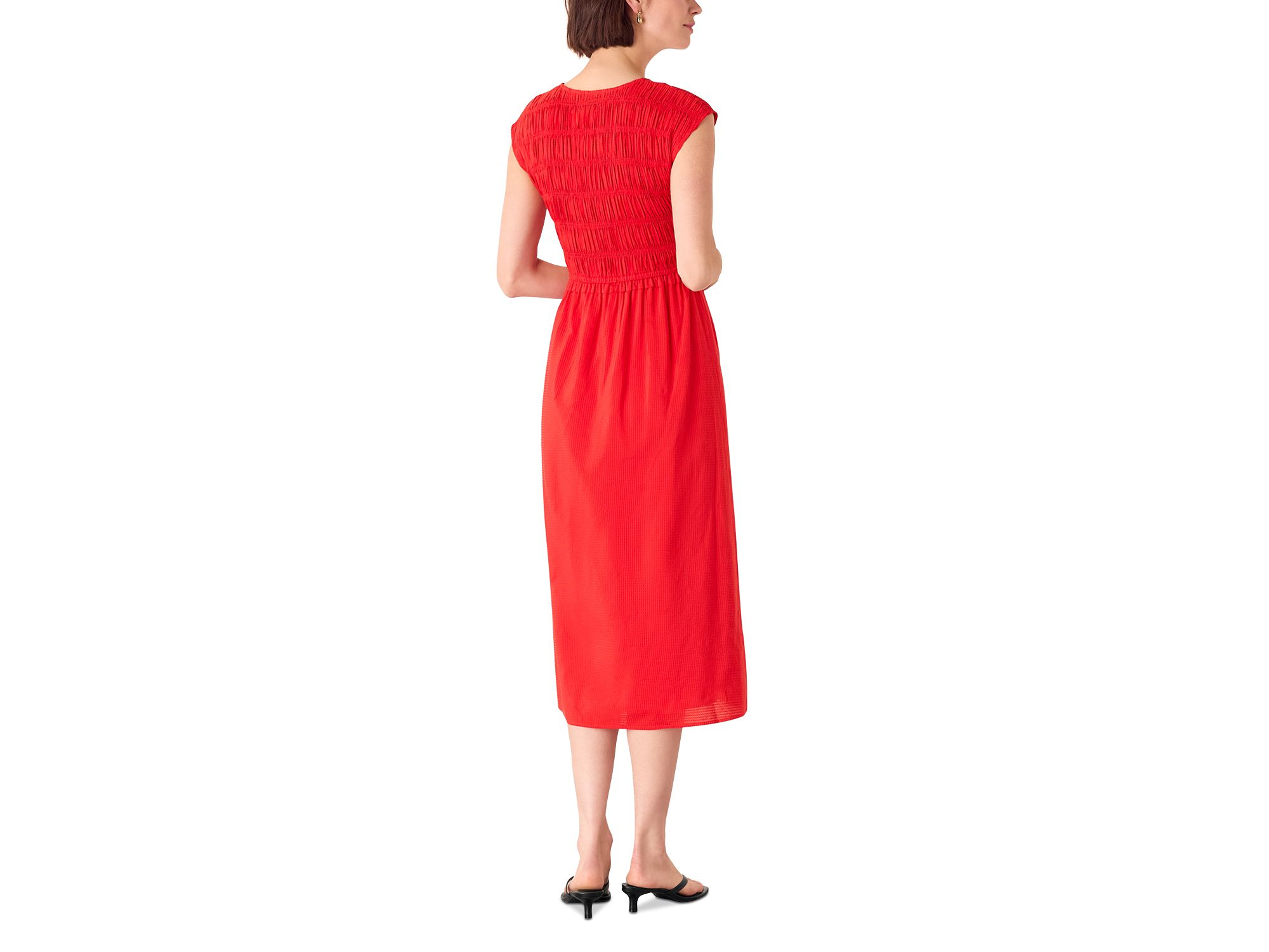 Shirred Bodice V Neck Dress — Image 5