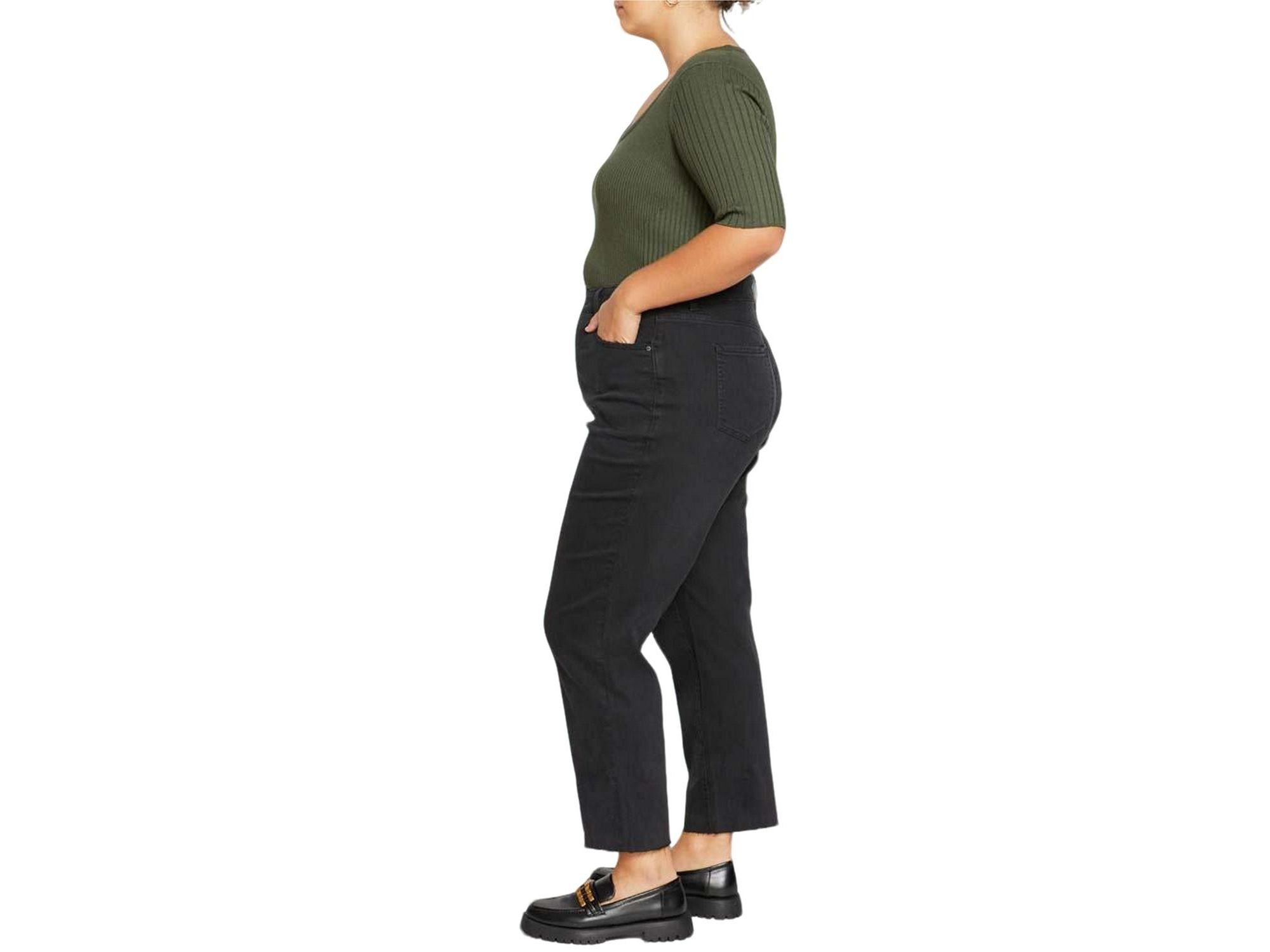 Women's Plus Katie High Rise Crossover Jeans in Black Wash — Image 3