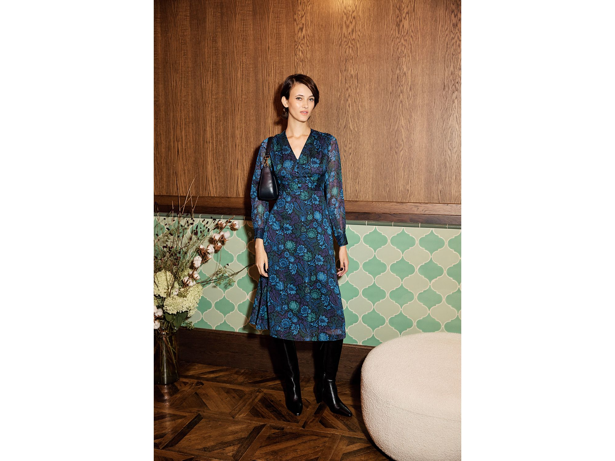 Saffron Floral Print Dress — Image 3