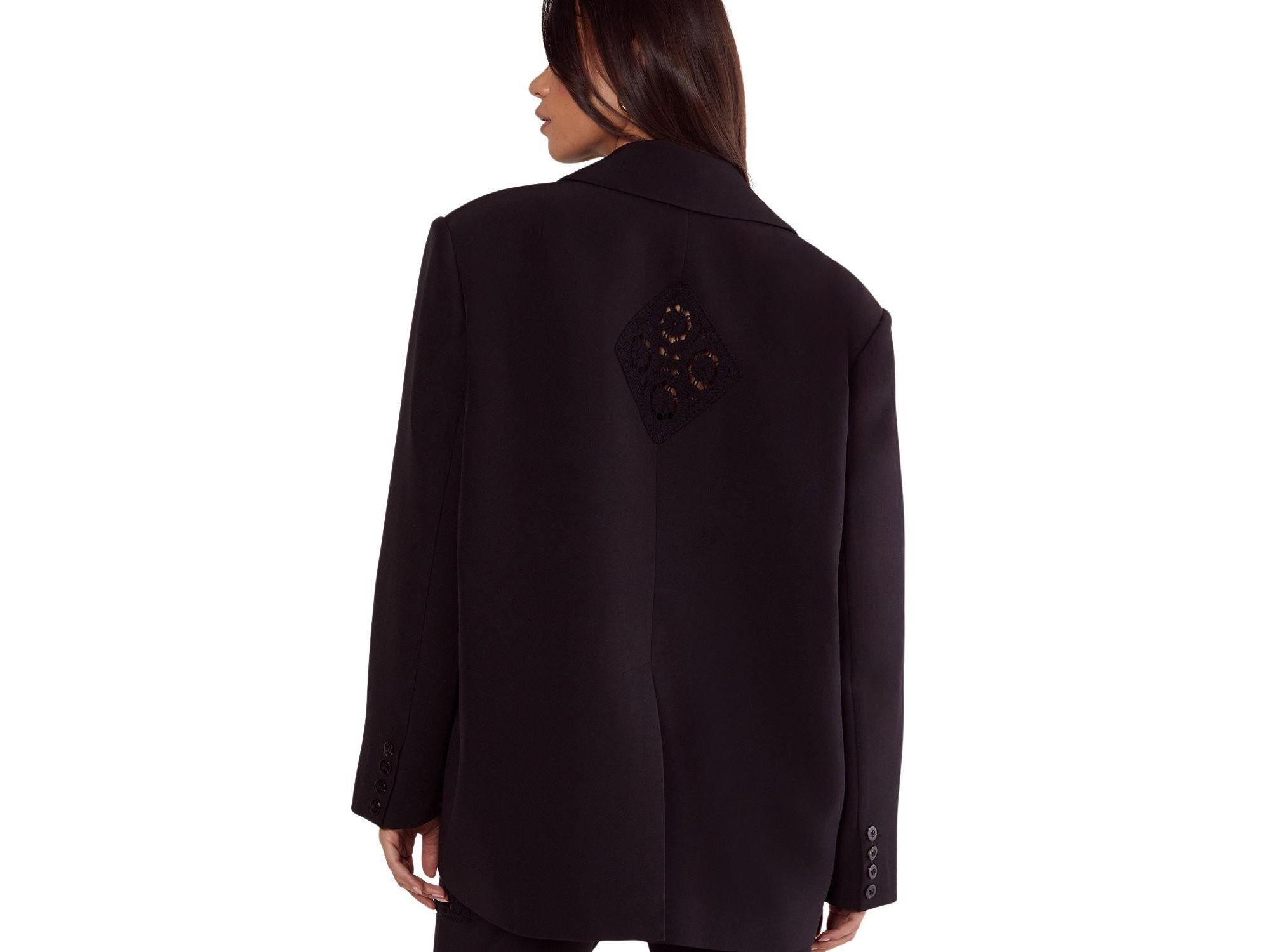 Tailored Crochet Insert Oversized Blazer — Image 3