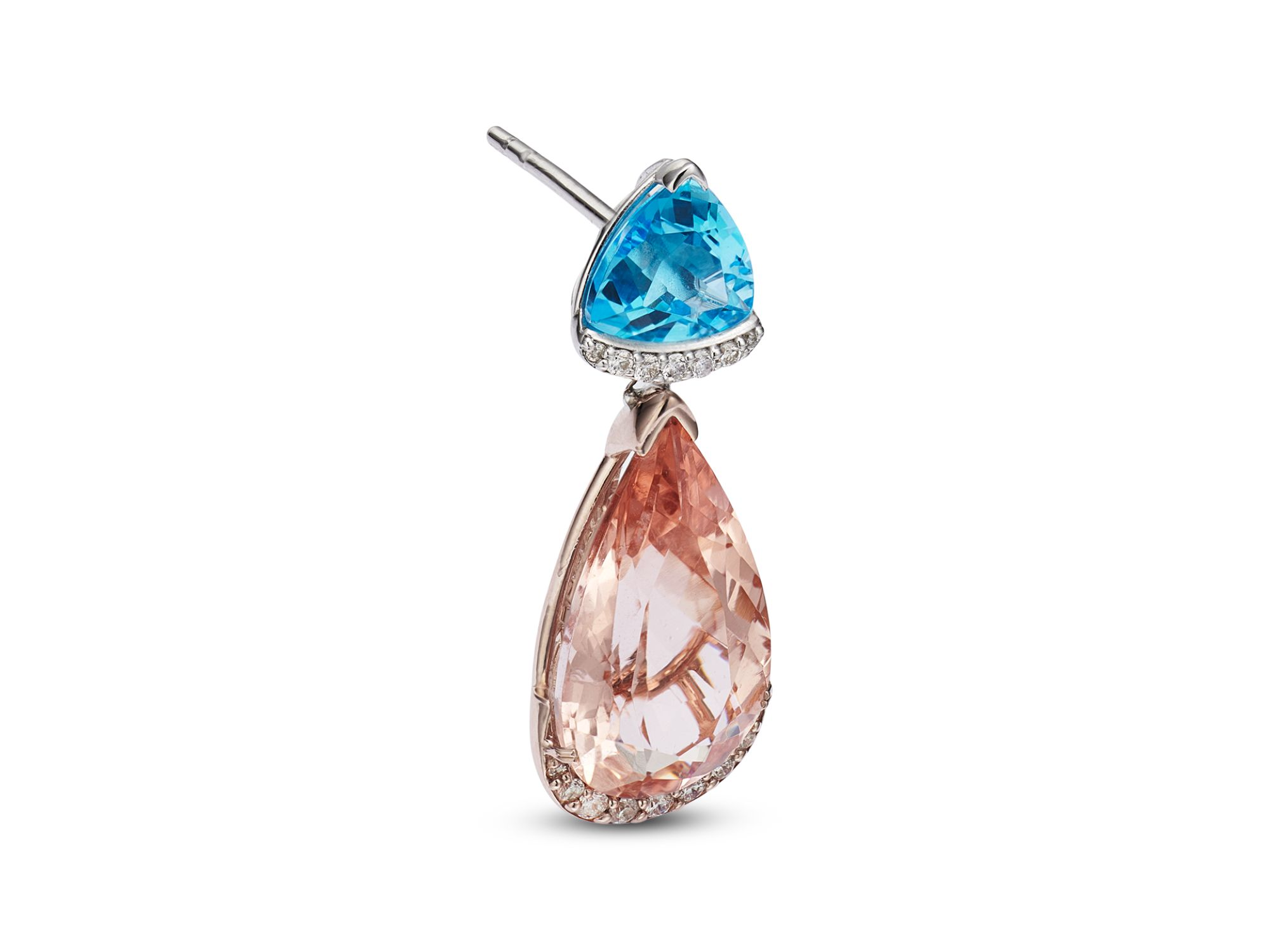 14K Rose Gold Morganite Drop Earrings — Image 3