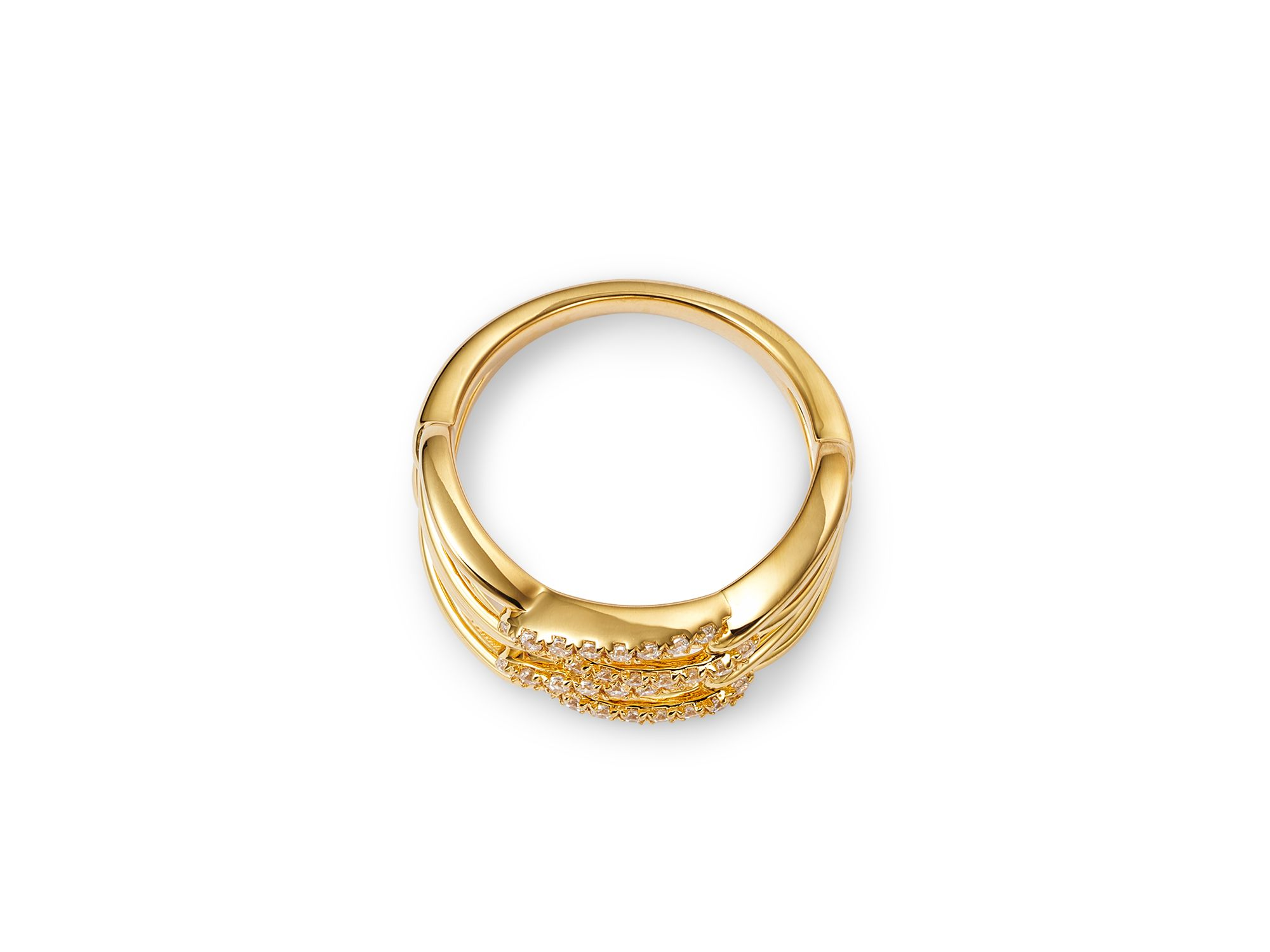 Diamond Double Link Ring in 14K Yellow Gold, 0.25 tcw — Image 4