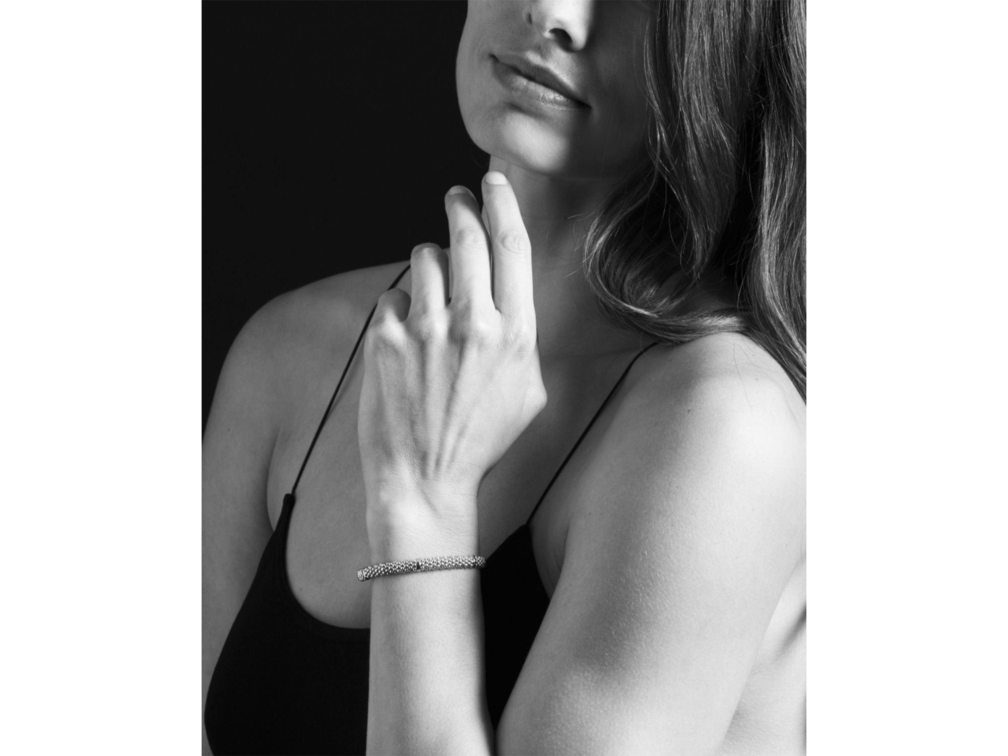 18K Yellow Gold and Sterling Silver Petite Oval Rope Bracelet — Image 4