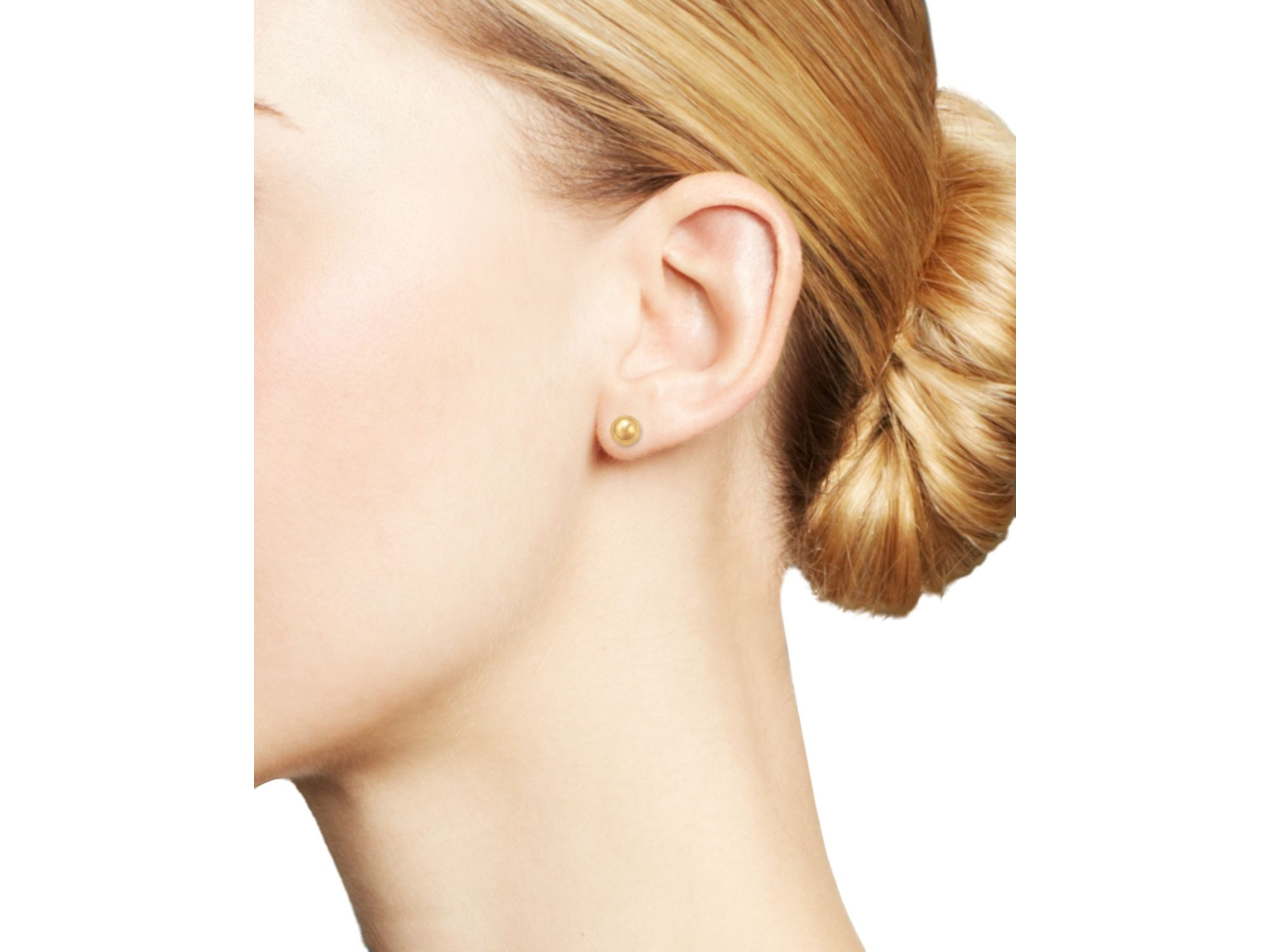 14K Yellow Gold Ball Stud Earrings — Image 3