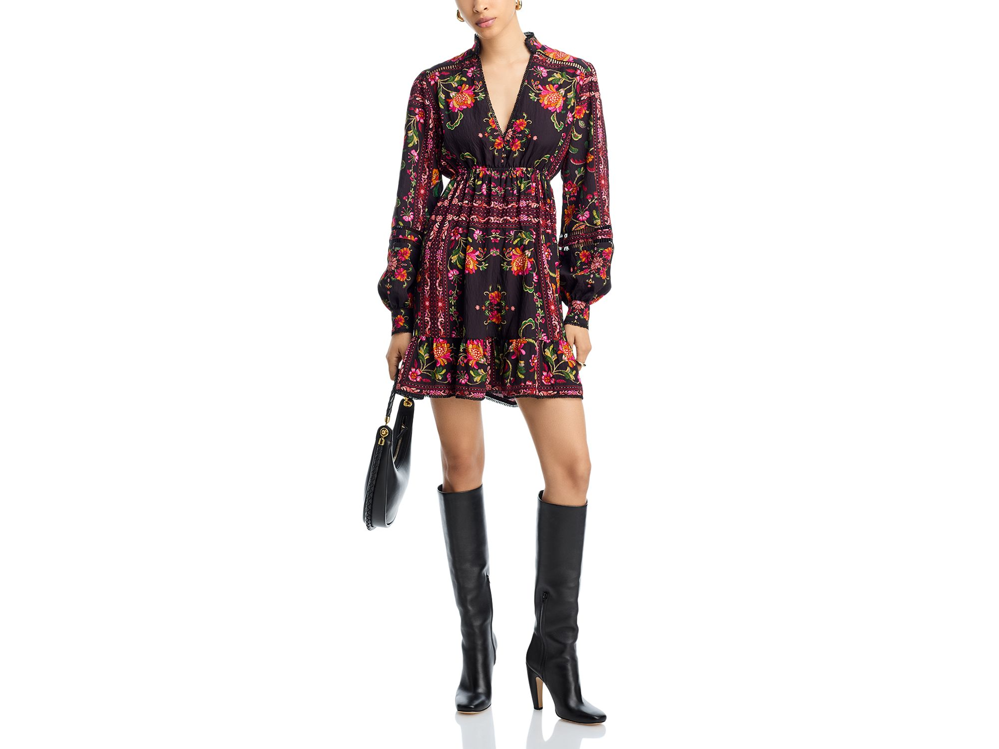 Floral Border Print Mini Dress - Exclusive — Image 4