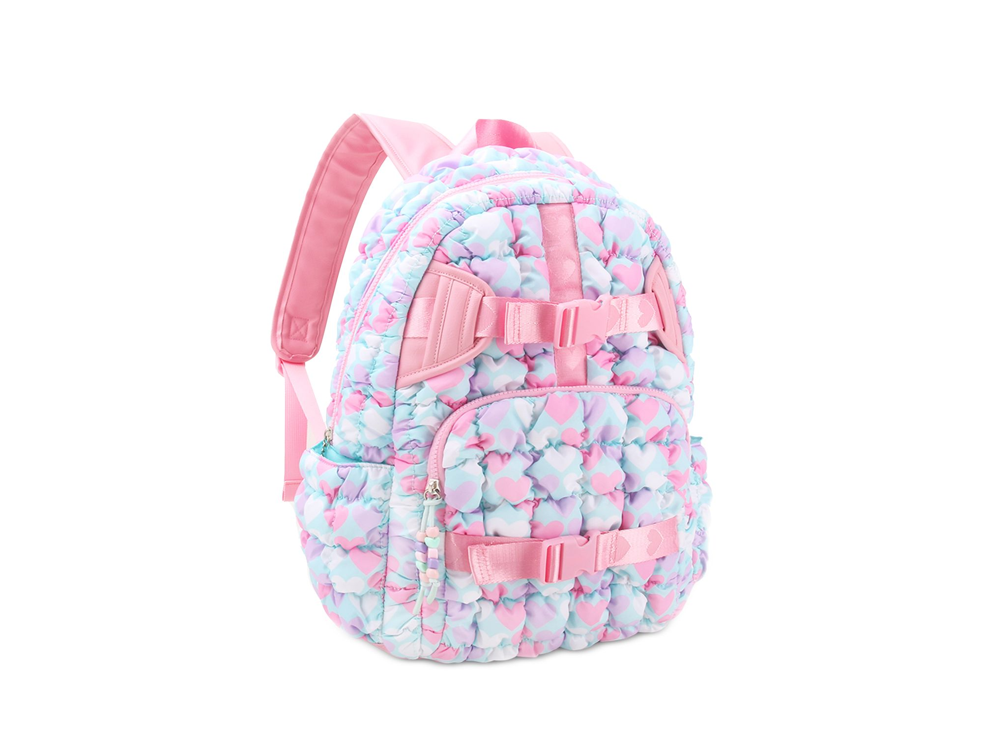 Heart Print Scrunch Large Backpack With Heart Webbing — Image 4