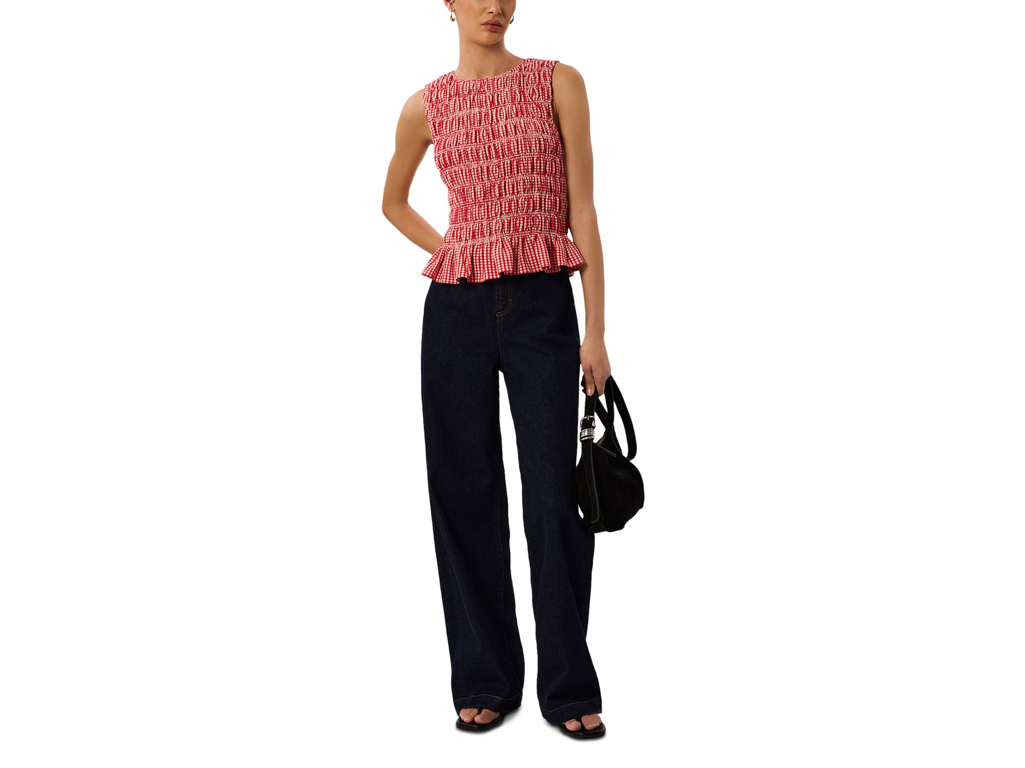 Gingham Shirred Top — Image 6