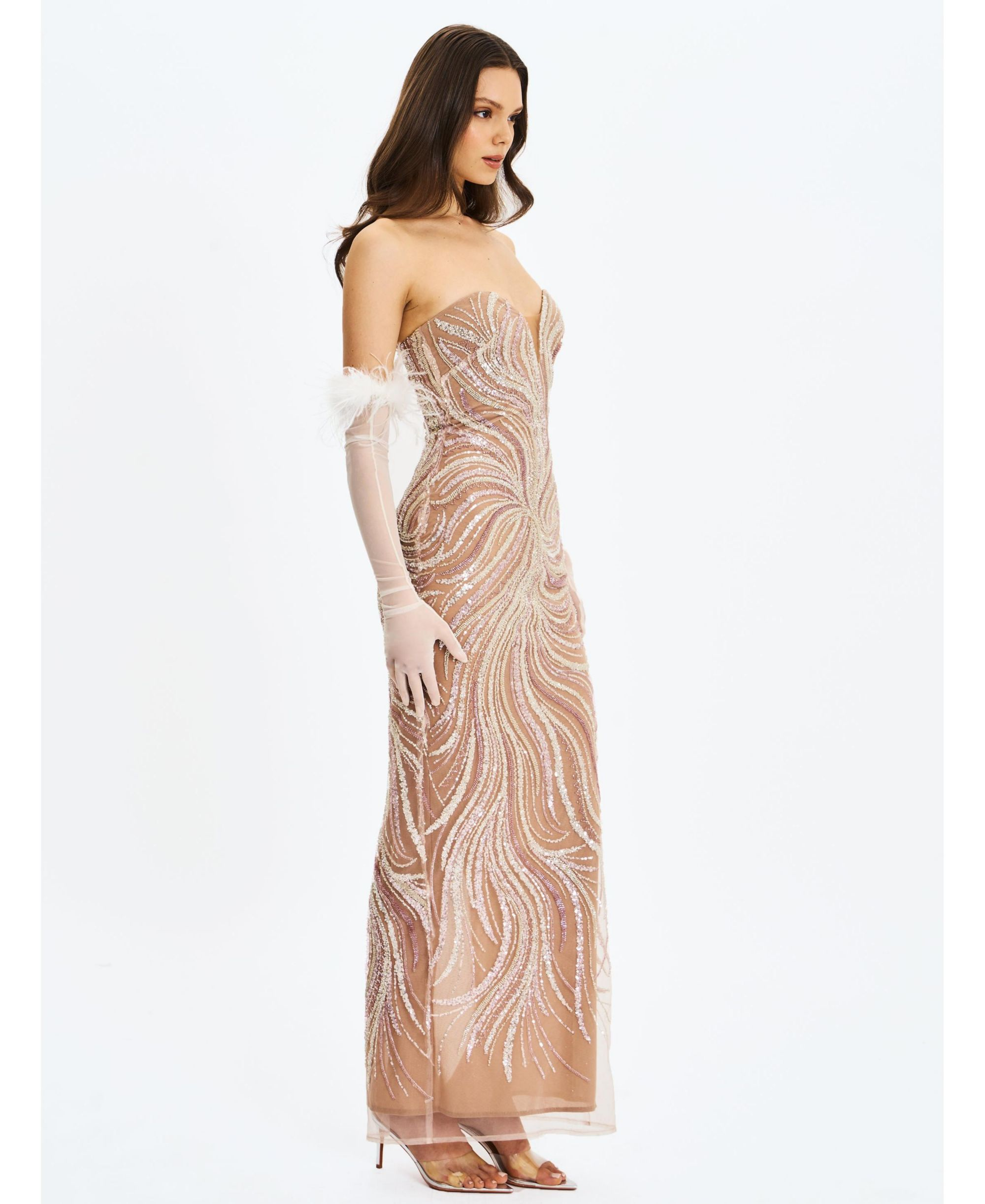 Quinci Beaded Sequin Sweetheart Maxi Dress — Image 6