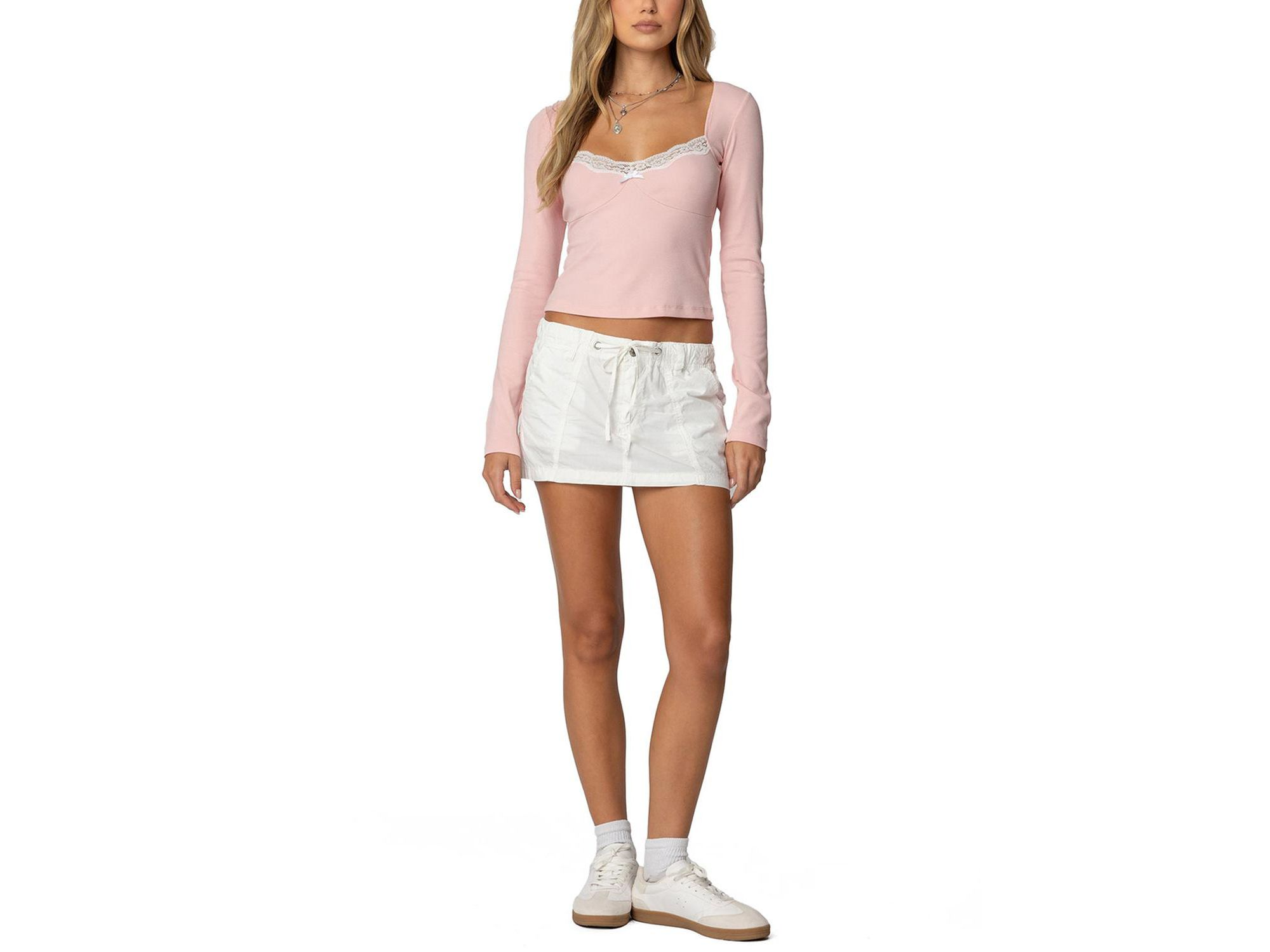 Morgyn Lace Trim Ribbed Top — Image 3
