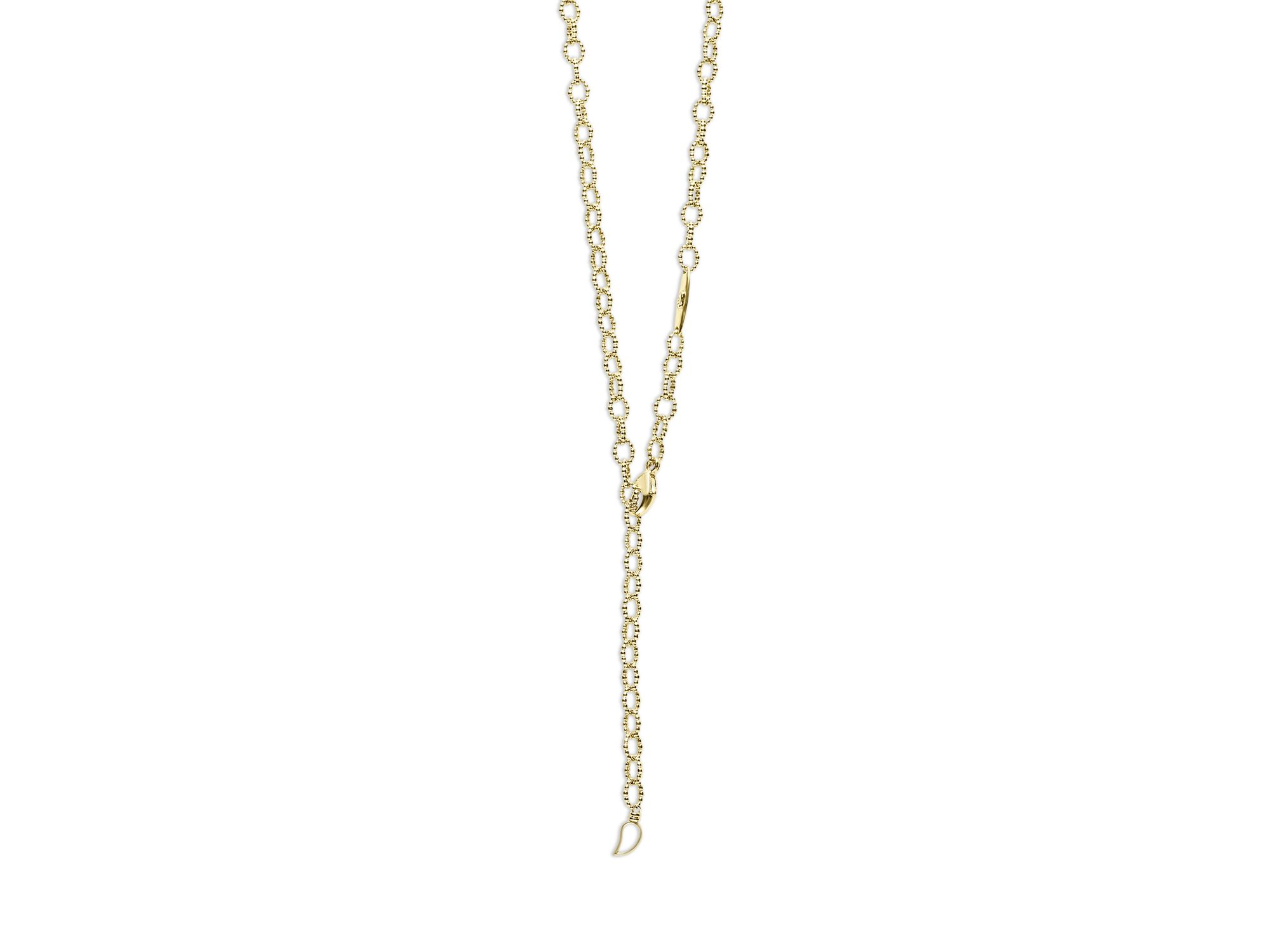 18K Yellow Gold Signature Caviar Beaded Oval Link Necklace, 18" — Image 6