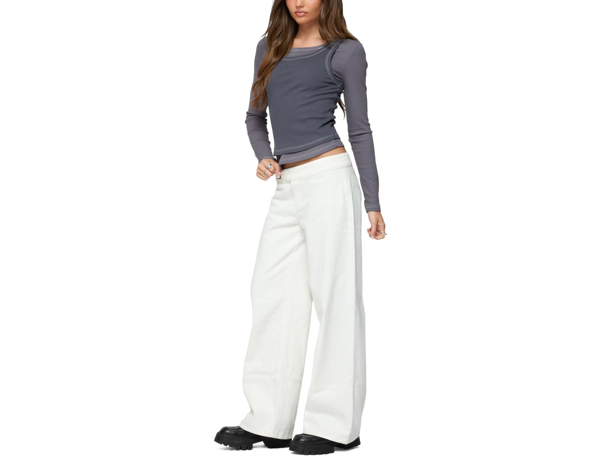 Zane Contrast Layered Long Sleeve Top — Image 5