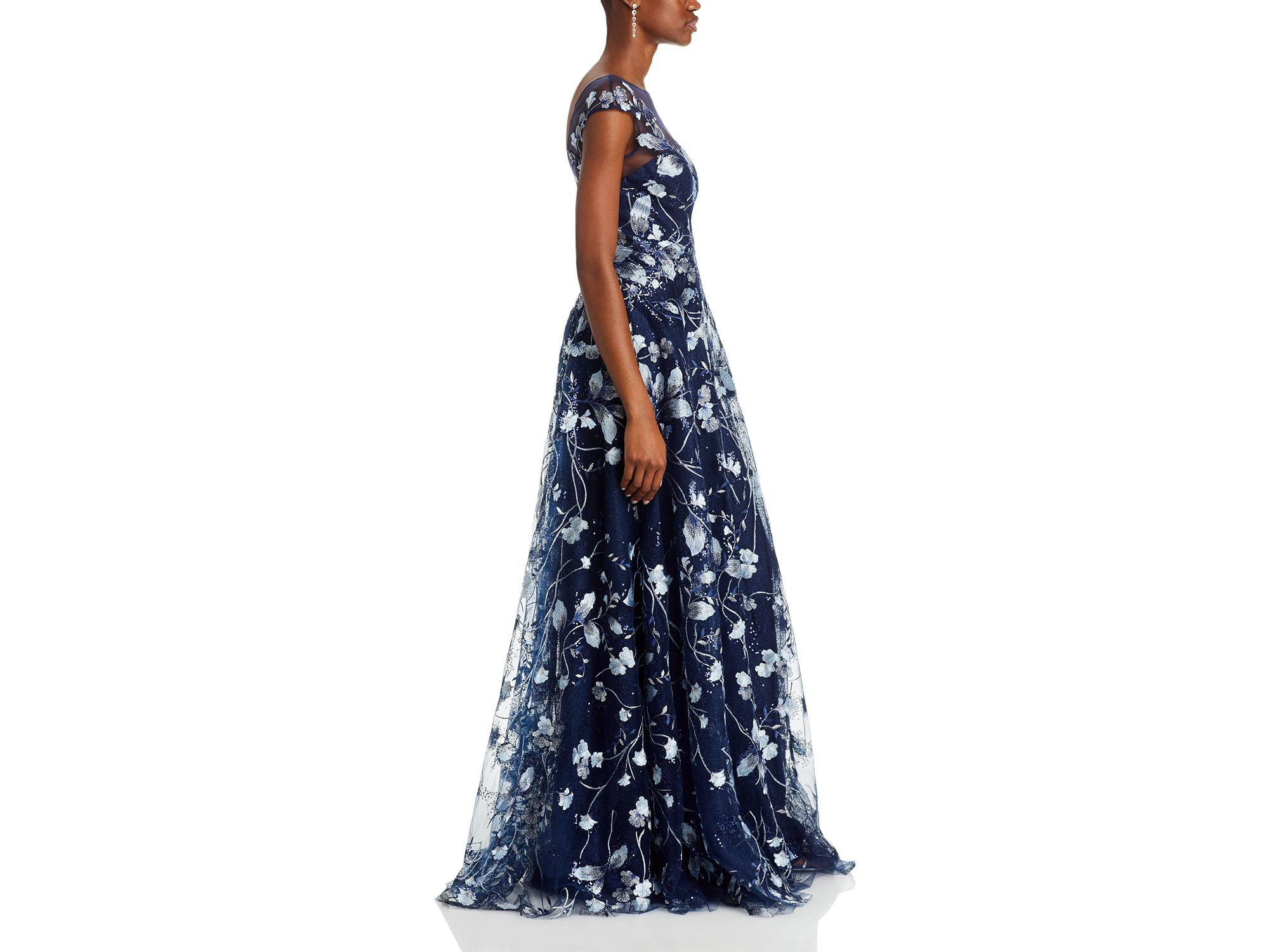 Embroidered Lace Illusion Bodice Gown — Image 7