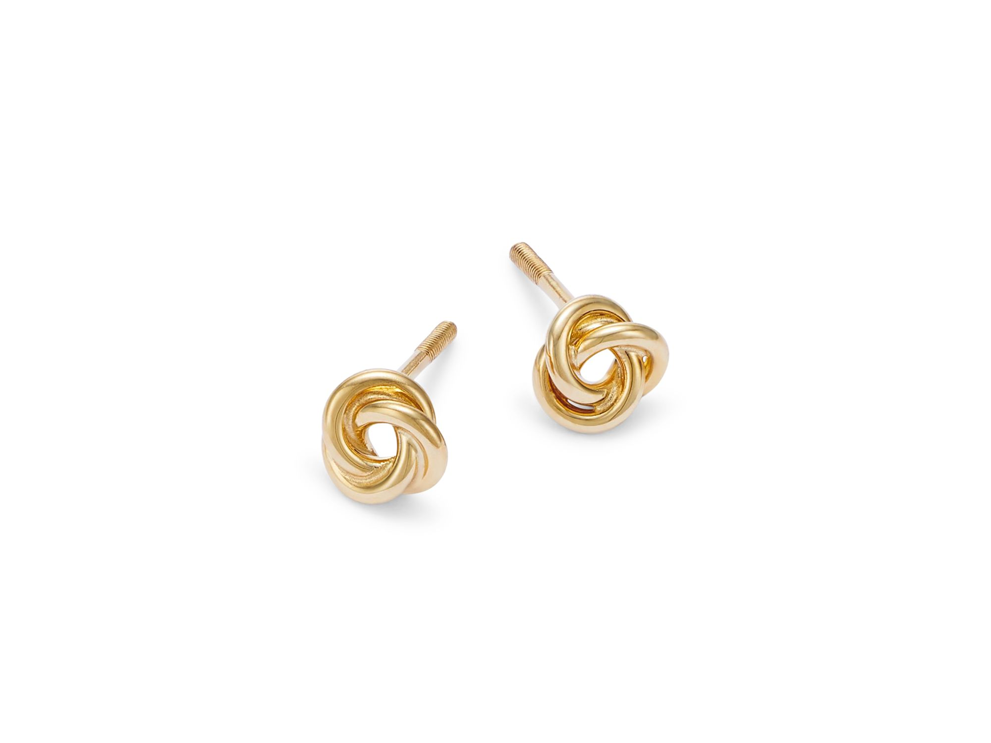 Children's Love Knot Stud Earrings in 14K Yellow Gold — Image 6