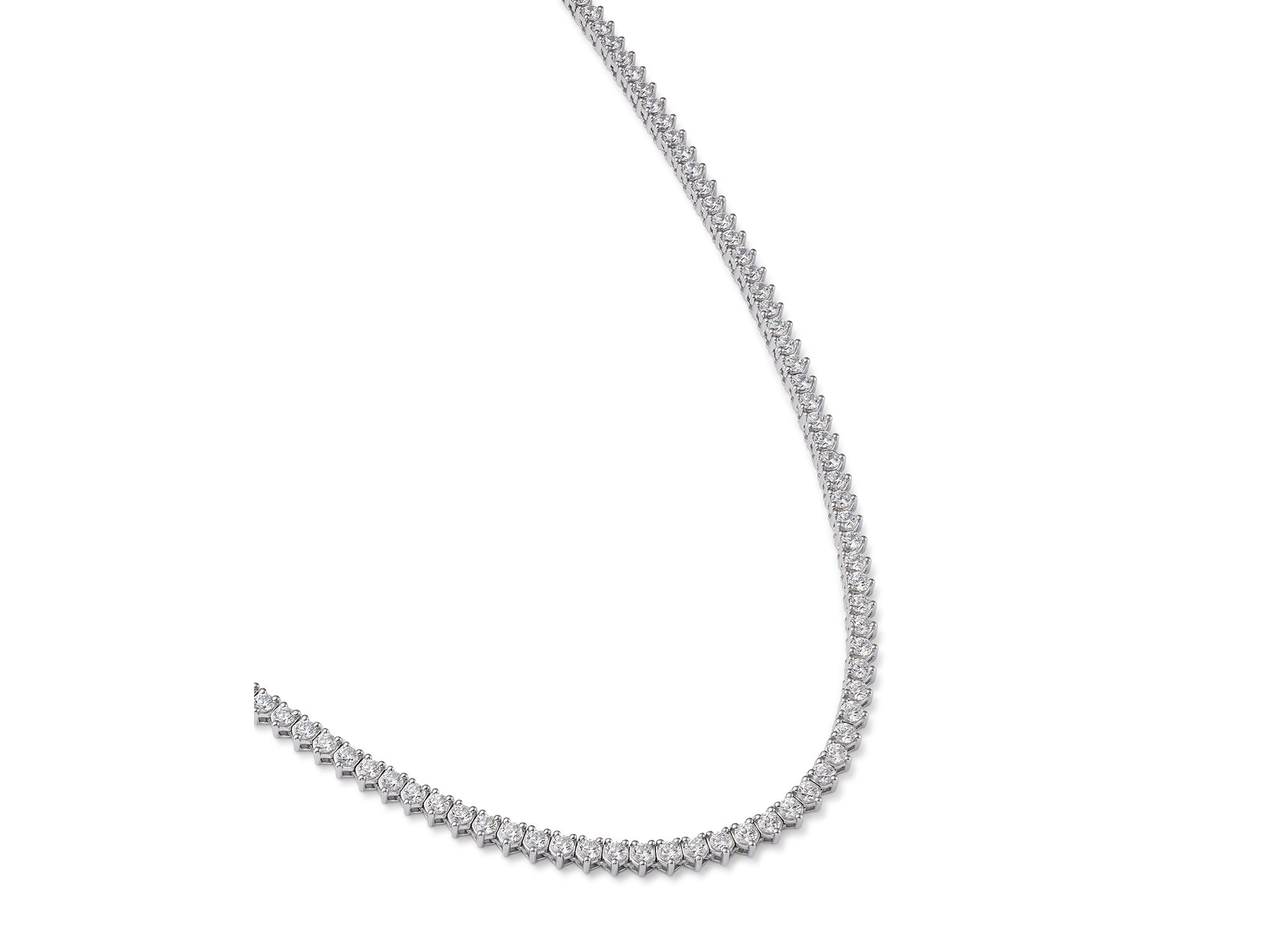 Certified Colorless Diamond Classic Tennis Necklace Collection in 14K White Gold, 5.5-7 tcw — Image 6