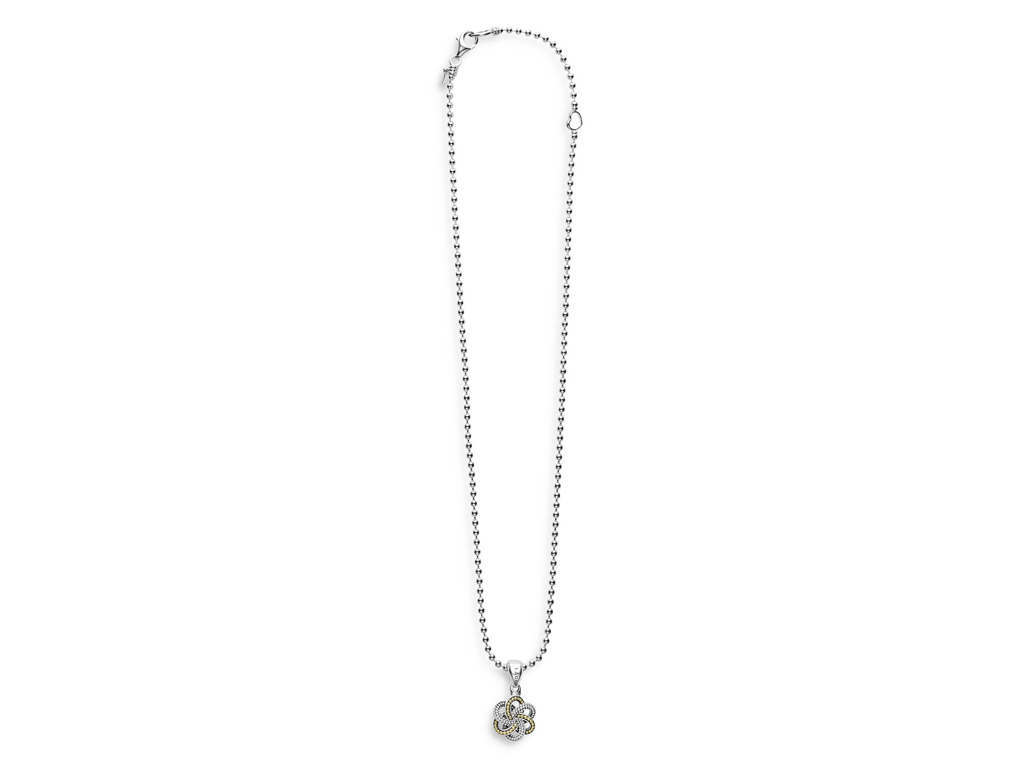 Sterling & 18K Yellow Gold Love Knot Pendant Necklace, 18" — Image 5
