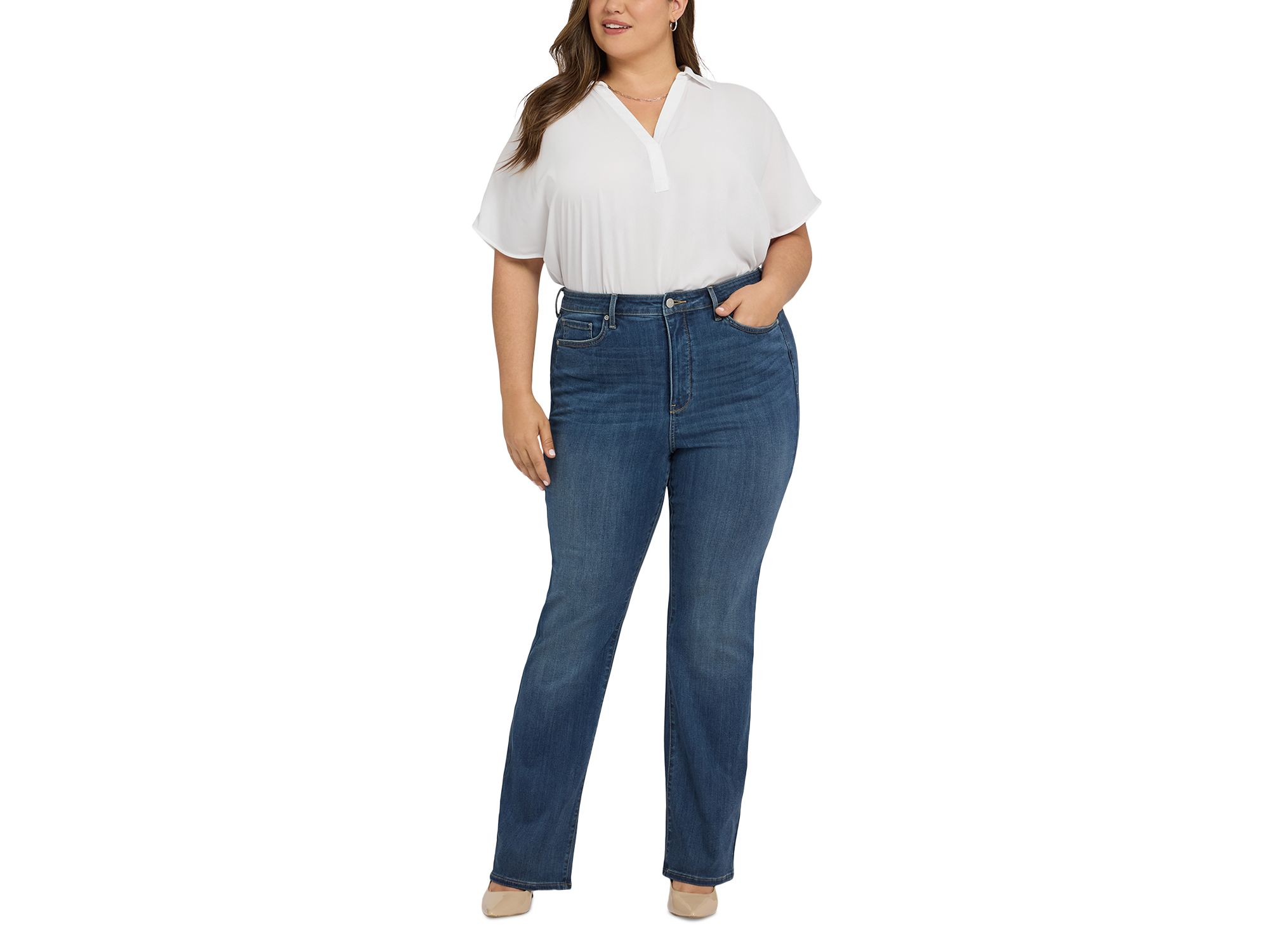 Barbara High Rise Flare Leg Jeans in Serendipity — Image 4