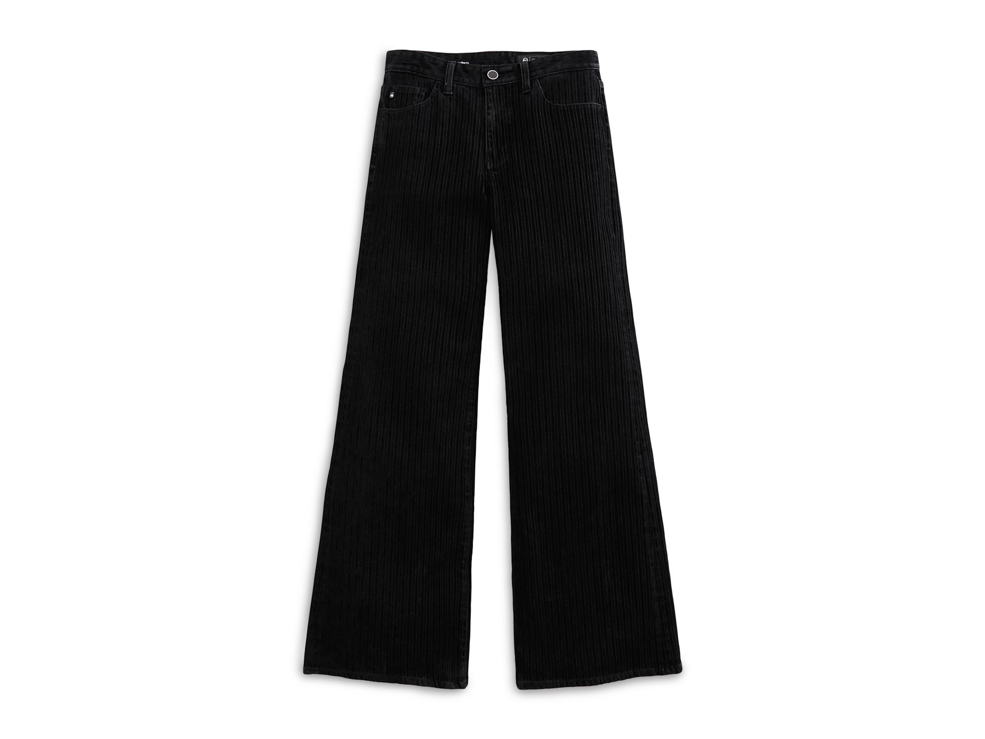 Mid Rise Flocked Velvet Pinstripe Wide Leg Jeans in Dress It Up — Image 4