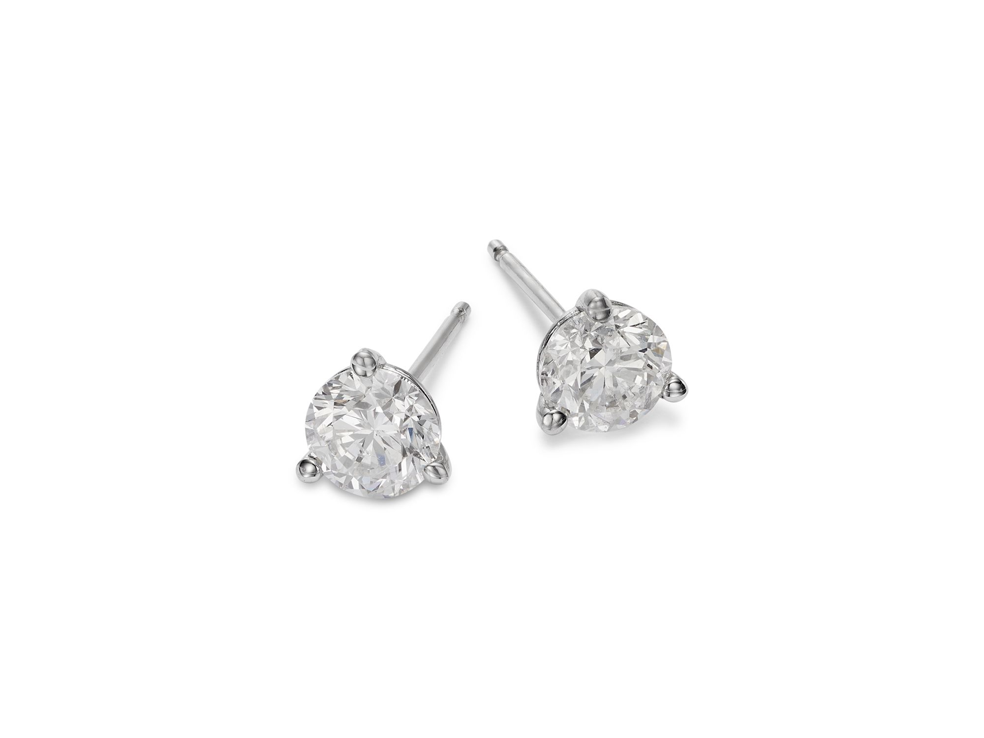 Certified Diamond Martini Set Stud Earrings in 14K White Gold, 2.0 tcw — Image 3