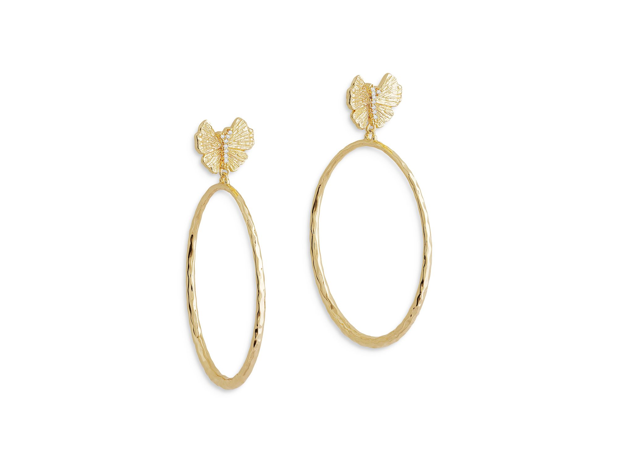Butterfly Single Hoop Earrings in 18K Gold Plated — Image 3