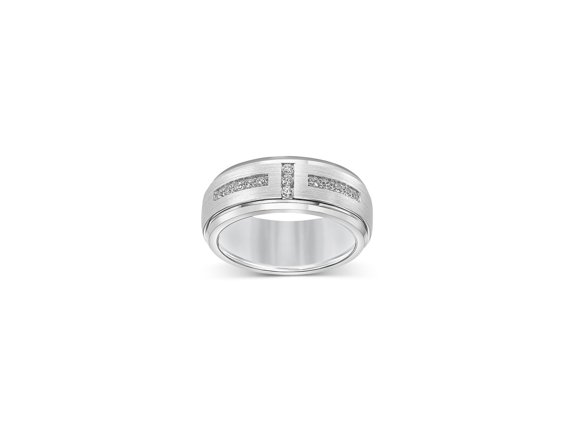 Men's Diamond Band in Tungsten & Sterling, 0.31 tcw — Image 3