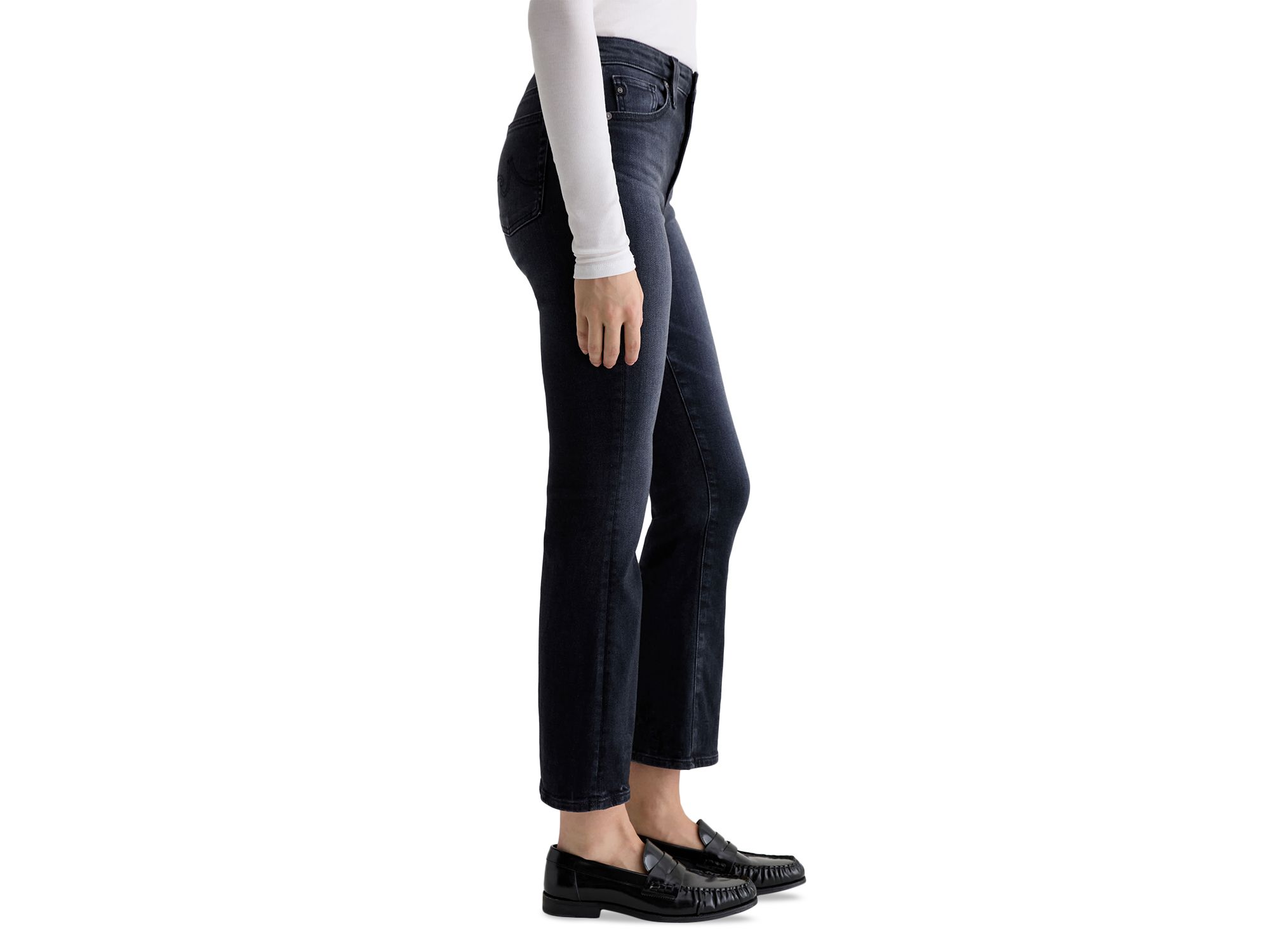 Farrah Mid Rise Cropped Bootcut Jeans in Glitch — Image 5
