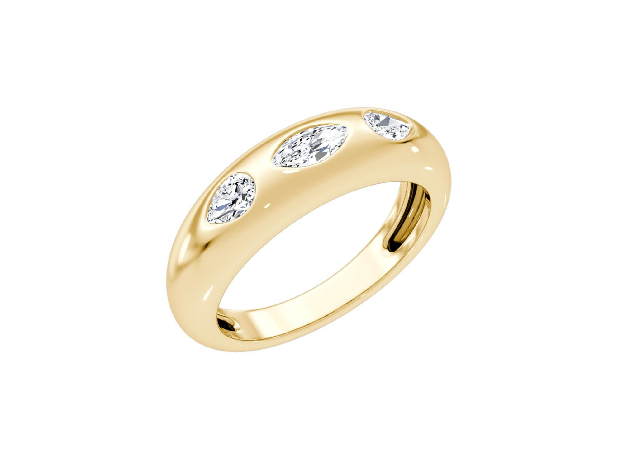 Petite Multi-Shape Band in 14K Gold, 0.48ctw Marquise & Pear Lab Created Diamonds — Image 3