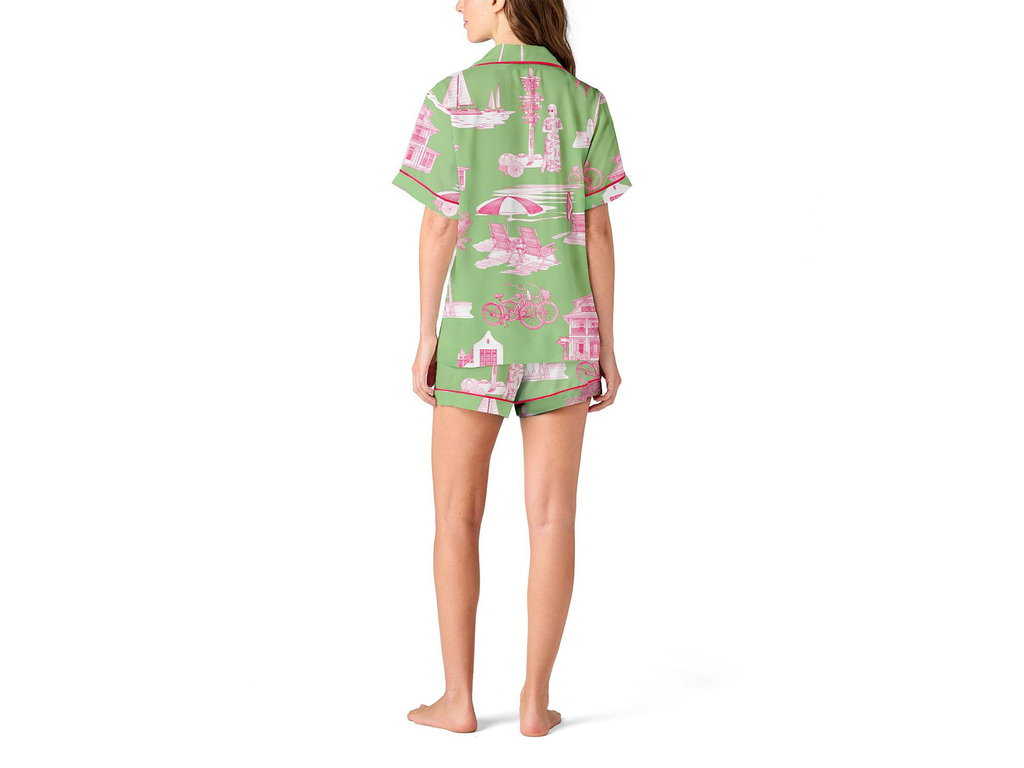 Florida Toile Pajama Shorts Set — Image 3