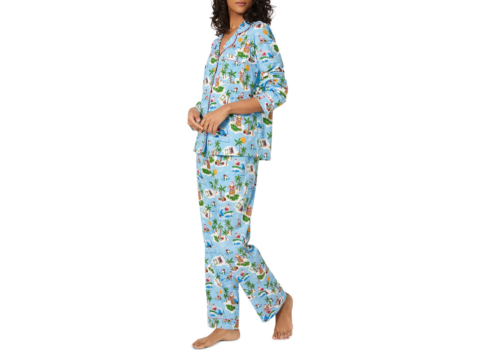 Printed Long Sleeve Pajama Set — Image 4