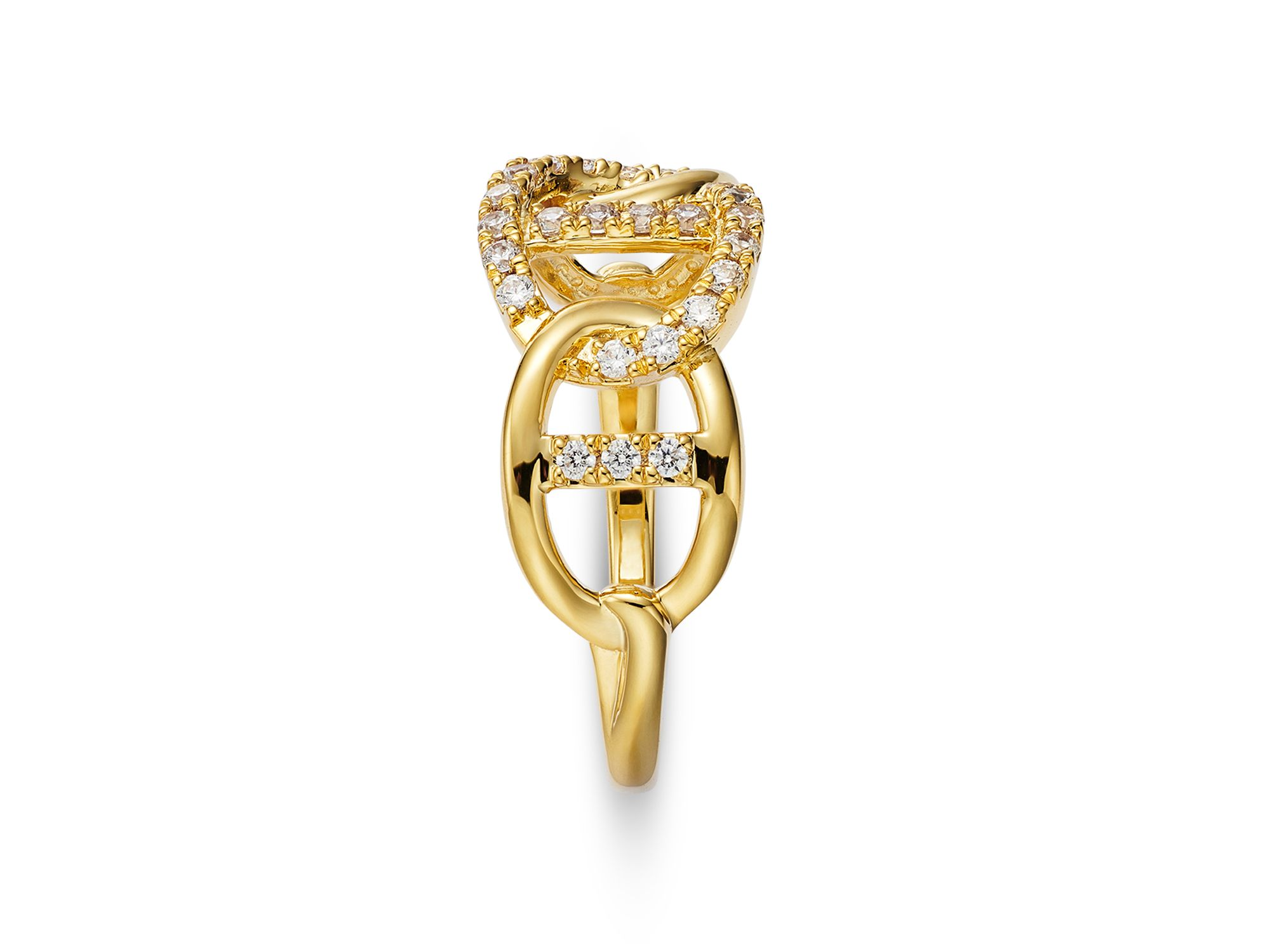 Diamond Link Ring in 14K Yellow Gold, 0.25 tcw — Image 3