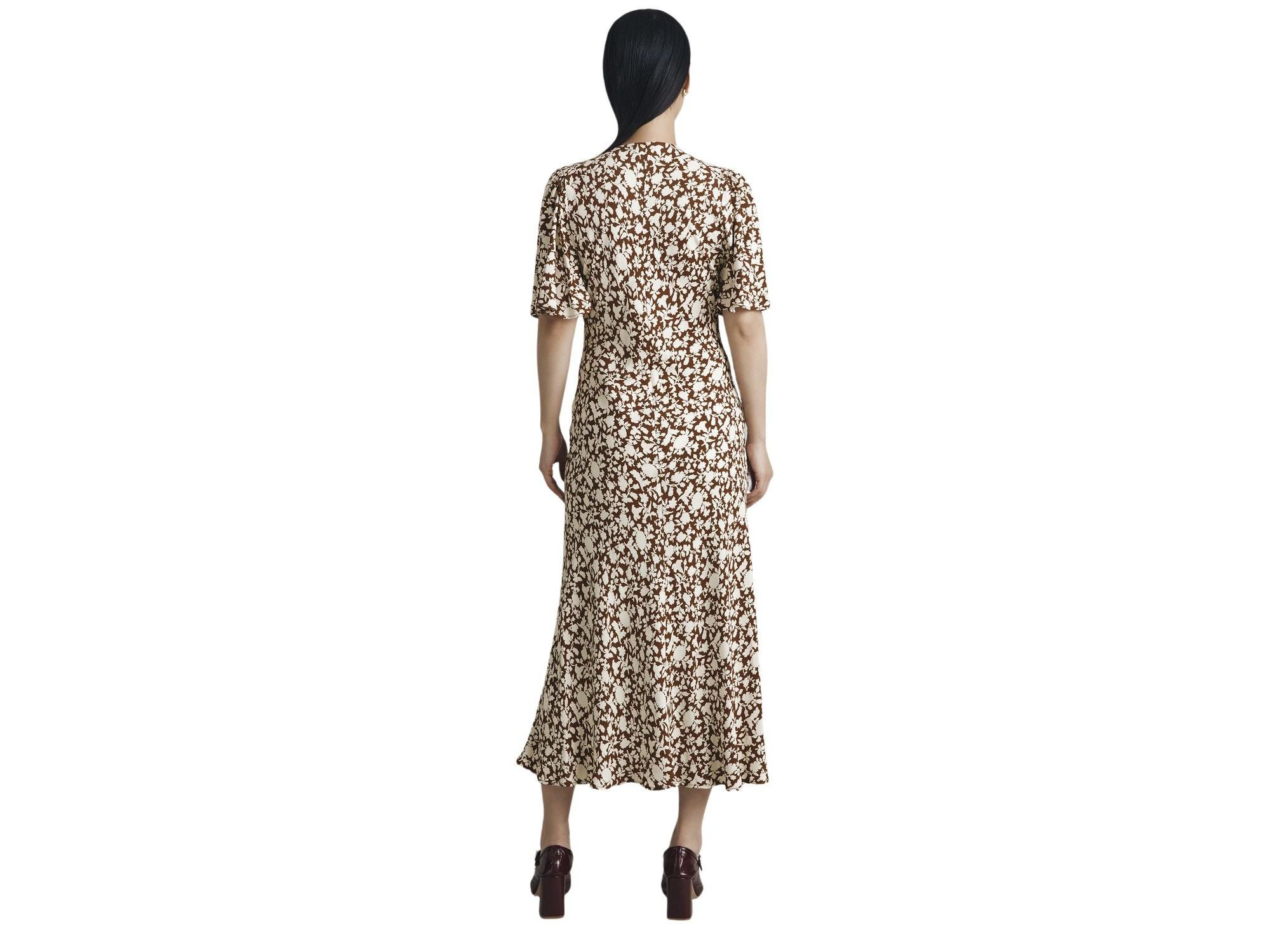 Minnie Crepe Printed Shirred Tea Dress — Image 4