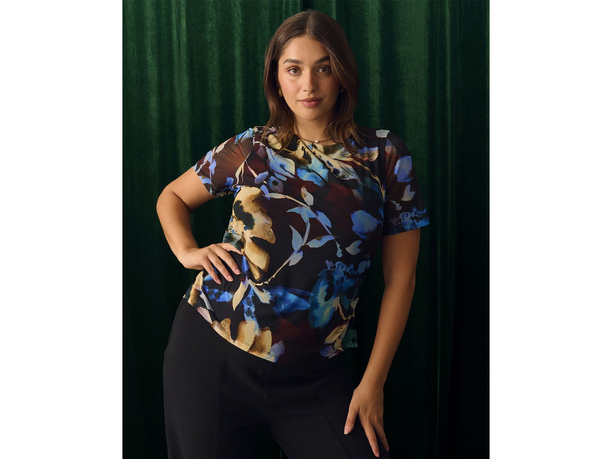 Cleo Mesh Printed Top — Image 4