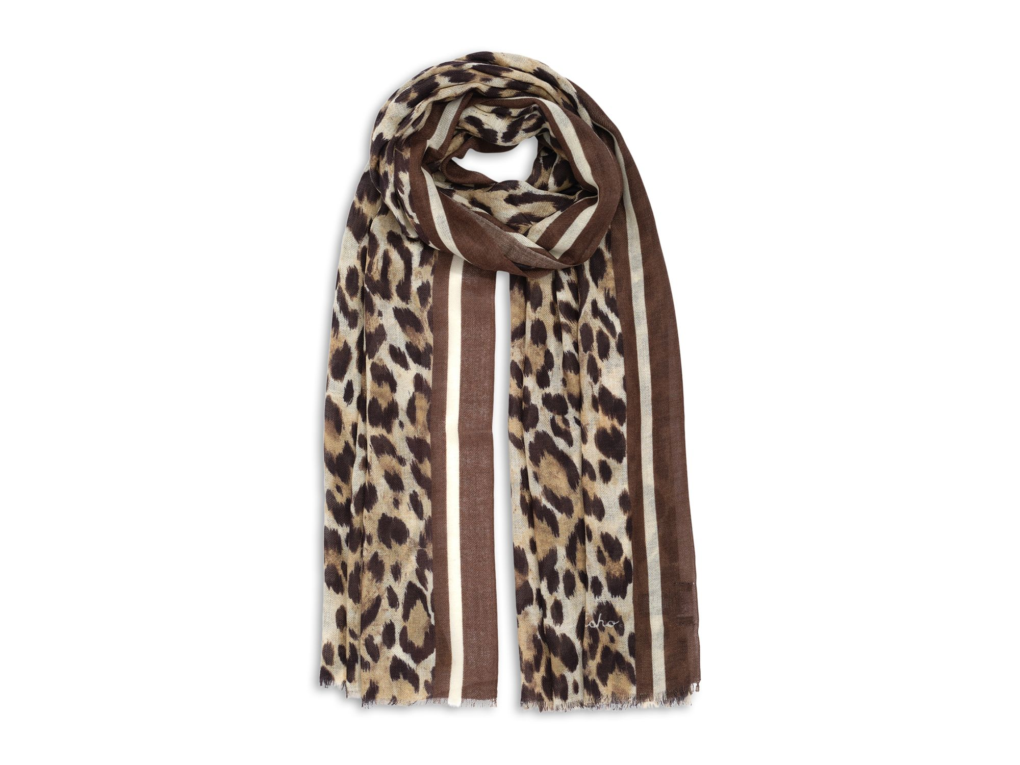 Leopard Print Wrap Scarf - Image 1